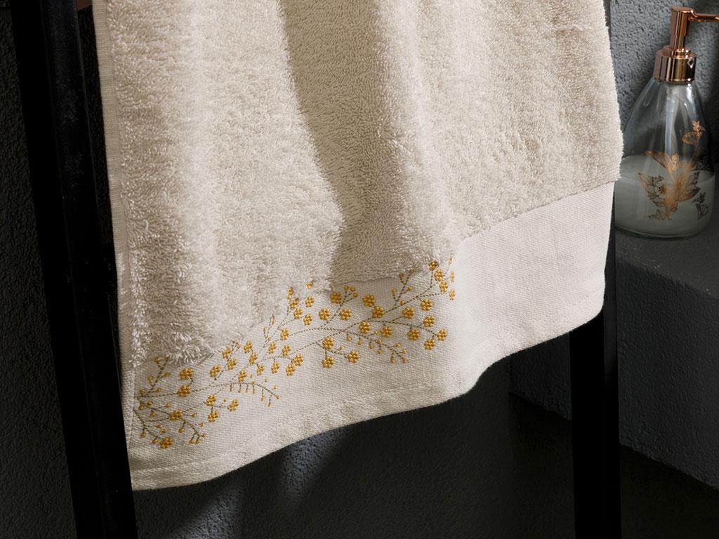 Floral Boho ХАВЛИЯ ЗА ЛИЦЕ Бродирани 50x80 cm Beige-Mustard