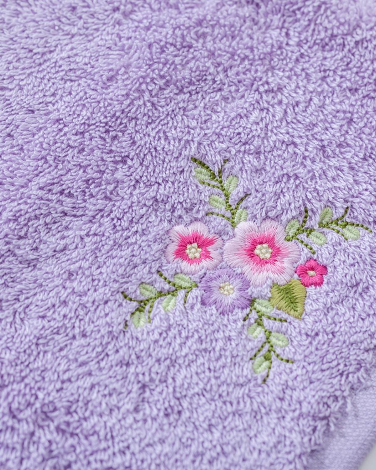Flower Кърпа За Ръце С бродерия 30x45 см Лилав
