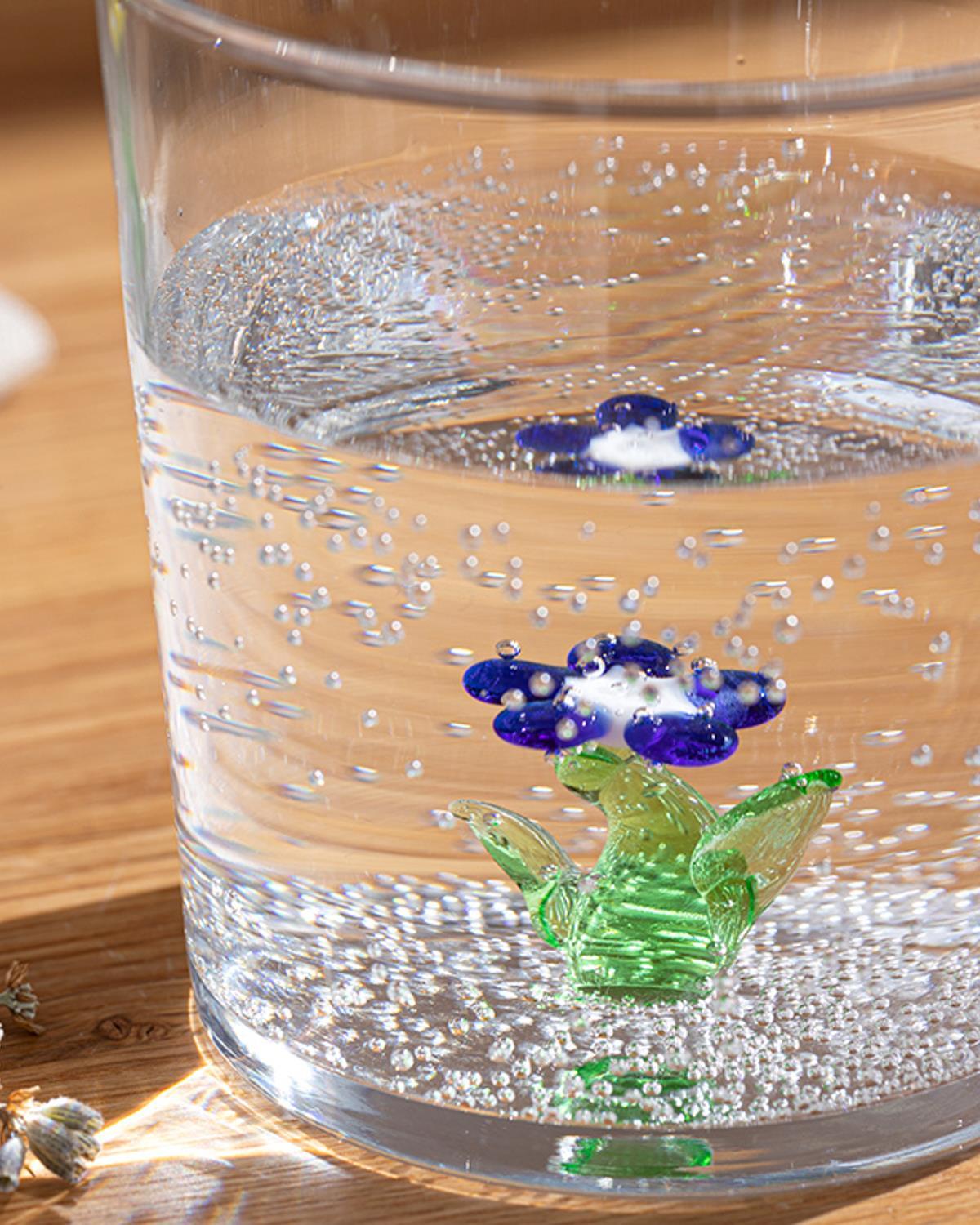 Flower Чаша Стъкло 350 мл.. Син