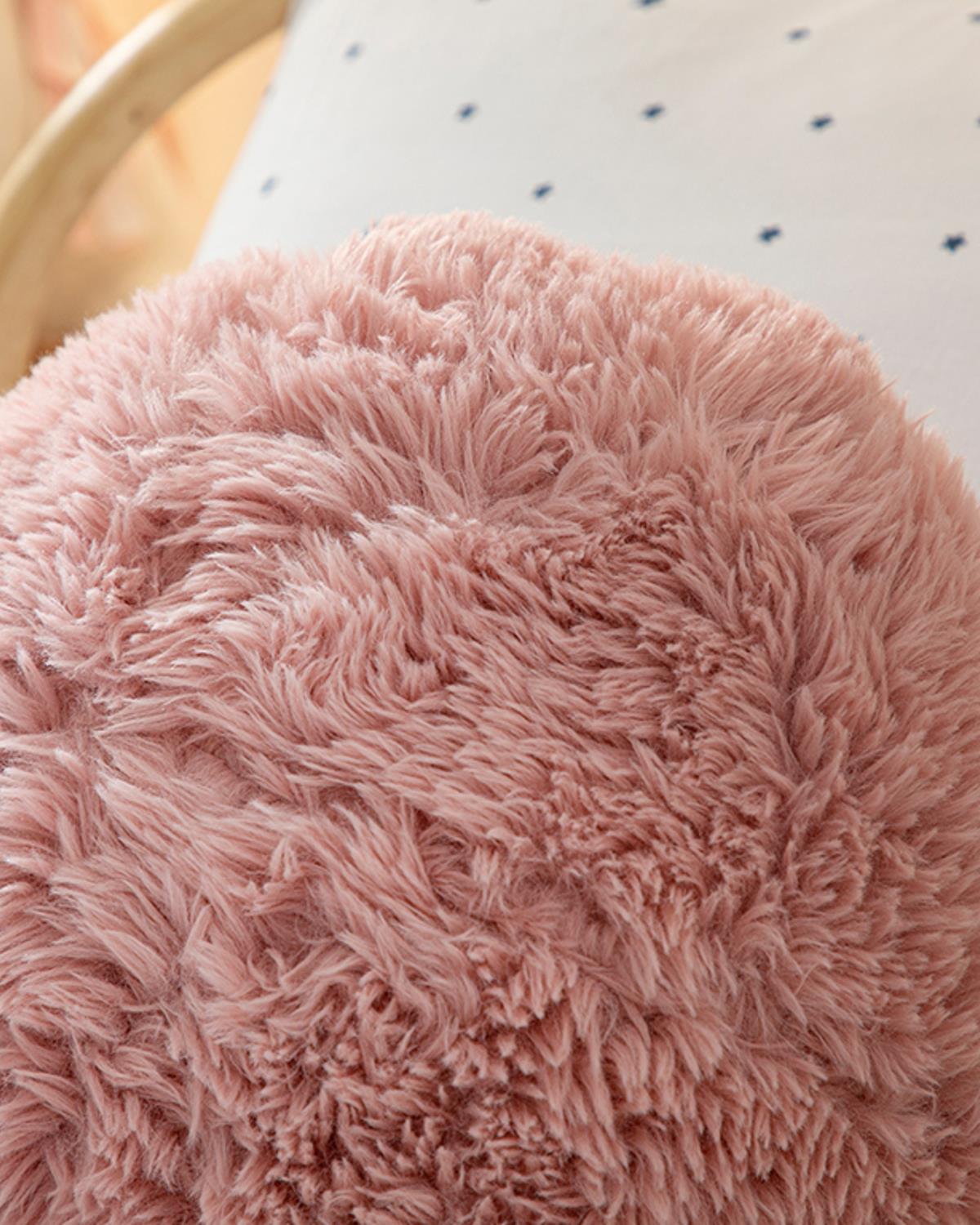 Fluffy Ball Decorative Cushion 40 cm Pink