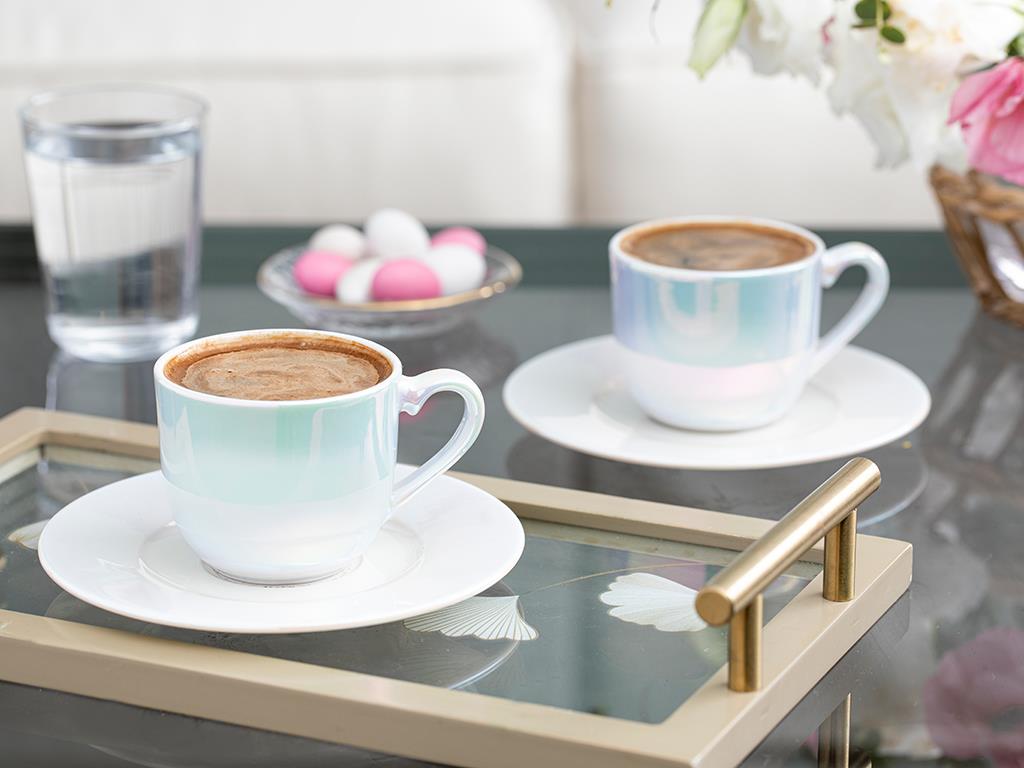 Fora Сервиз за Кафе 4 Parça 2 Kişilik Порцелан 100 ml Pearl