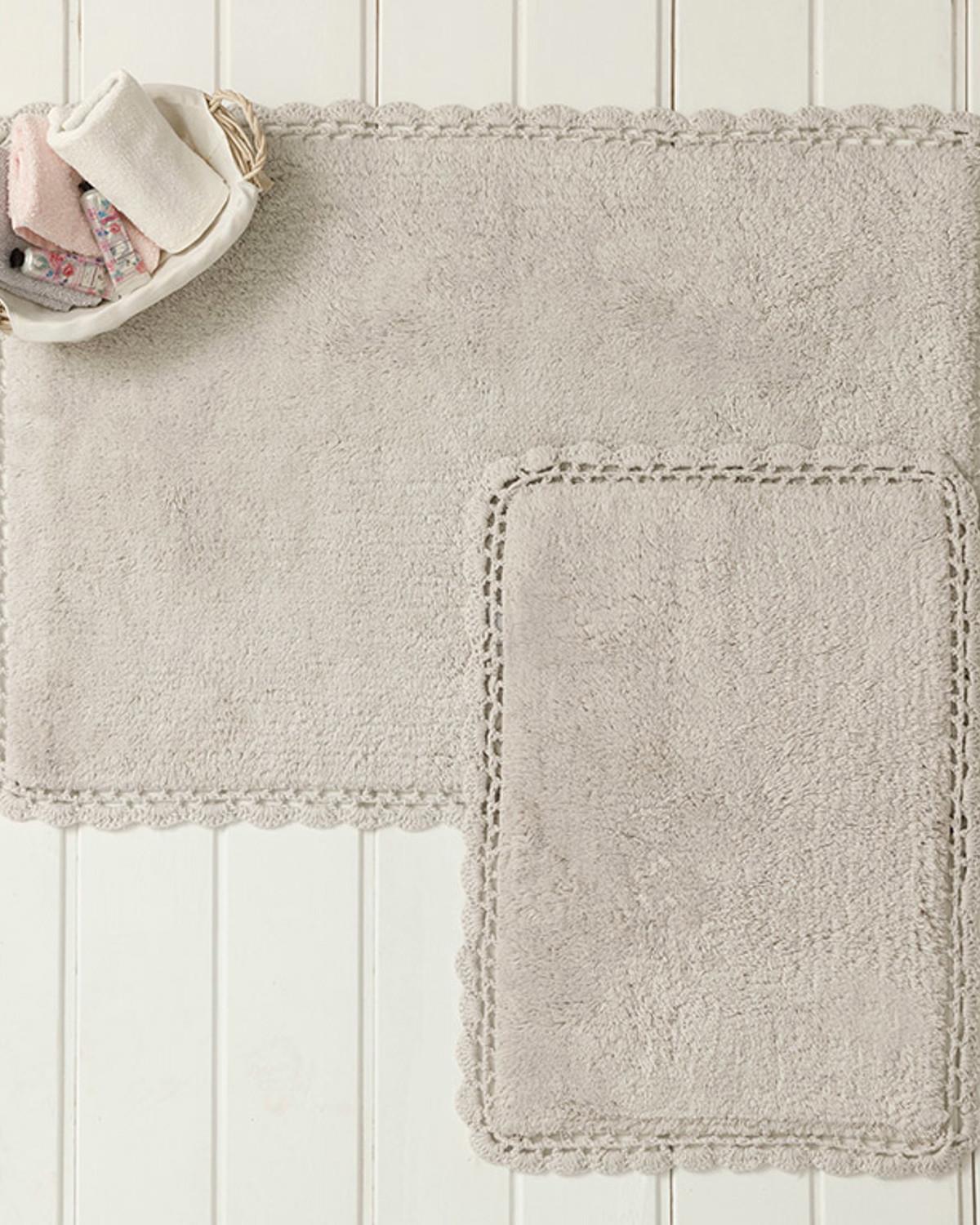 Freda Комплект Постелки За Баня 2 бр. Памучен 60x90 + 40x60 см Сив