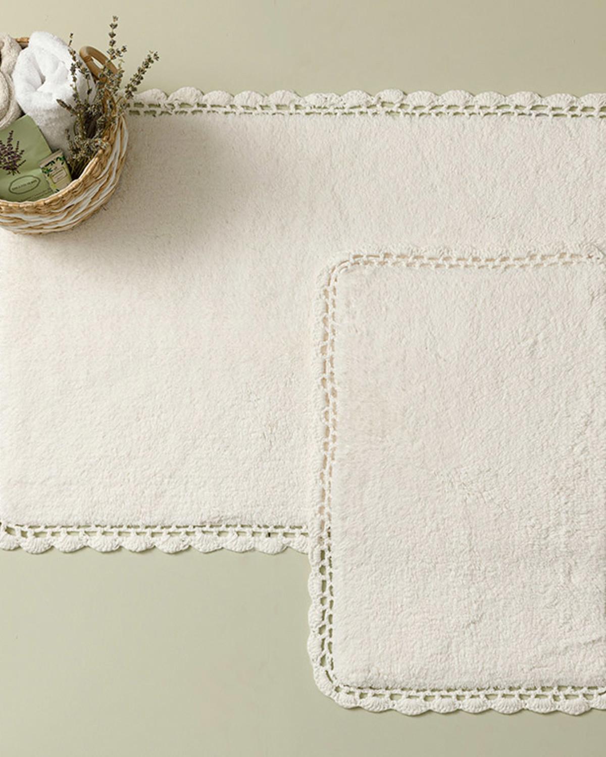 Freda Комплект Постелки За Баня 2 бр. Памучен 60x90 + 40x60 см Екрю