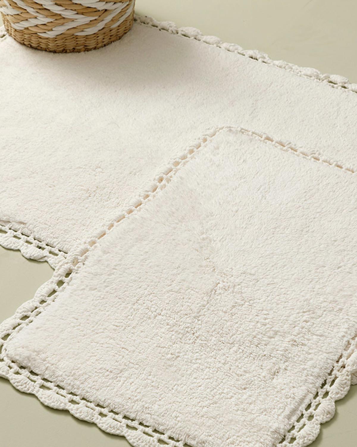 Freda Комплект Постелки За Баня 2 бр. Памучен 60x90 + 40x60 см Екрю