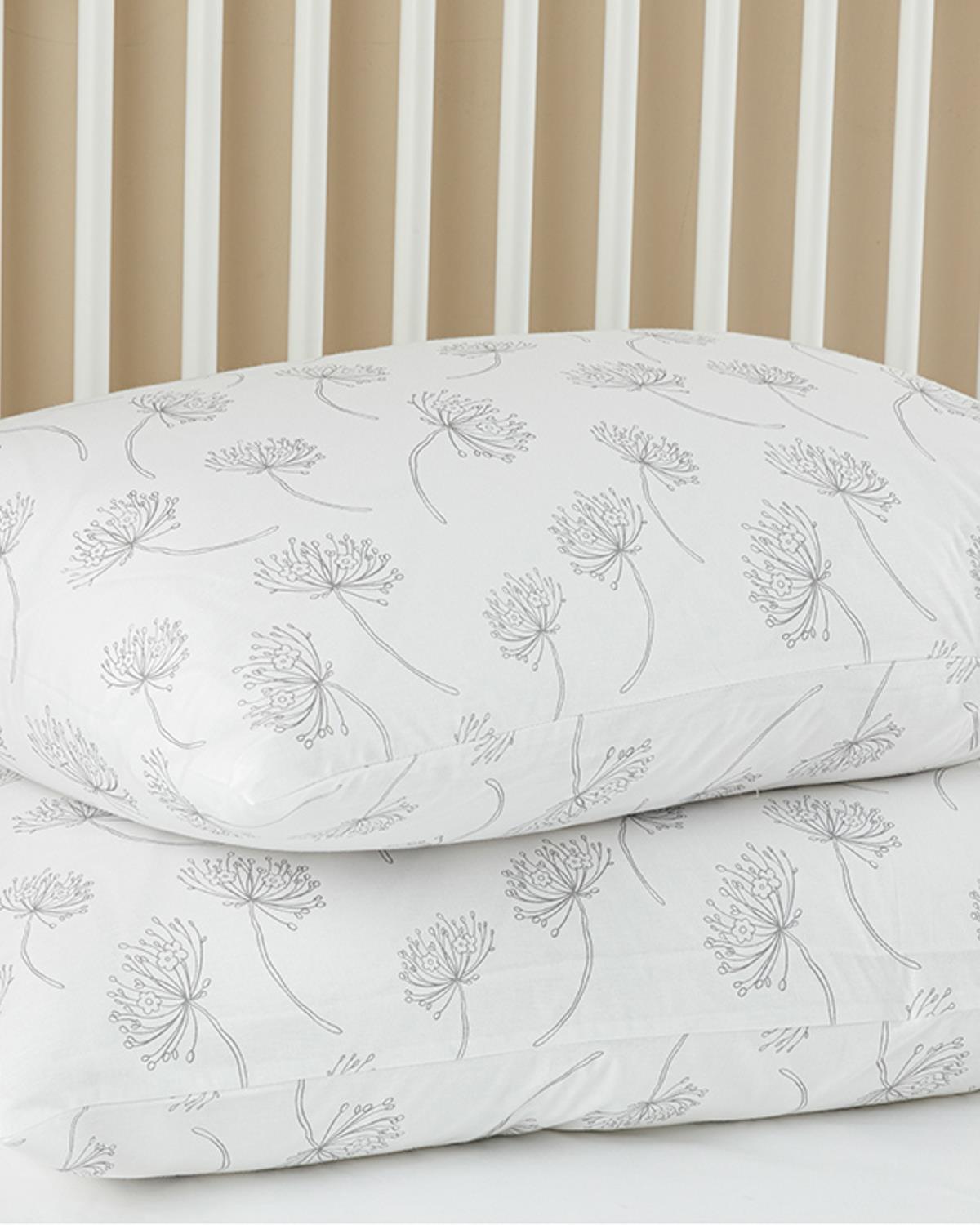 FRESHLY BLOOM Калъфка За Възглавница 2 бр. Памучен 50x70 см Сив