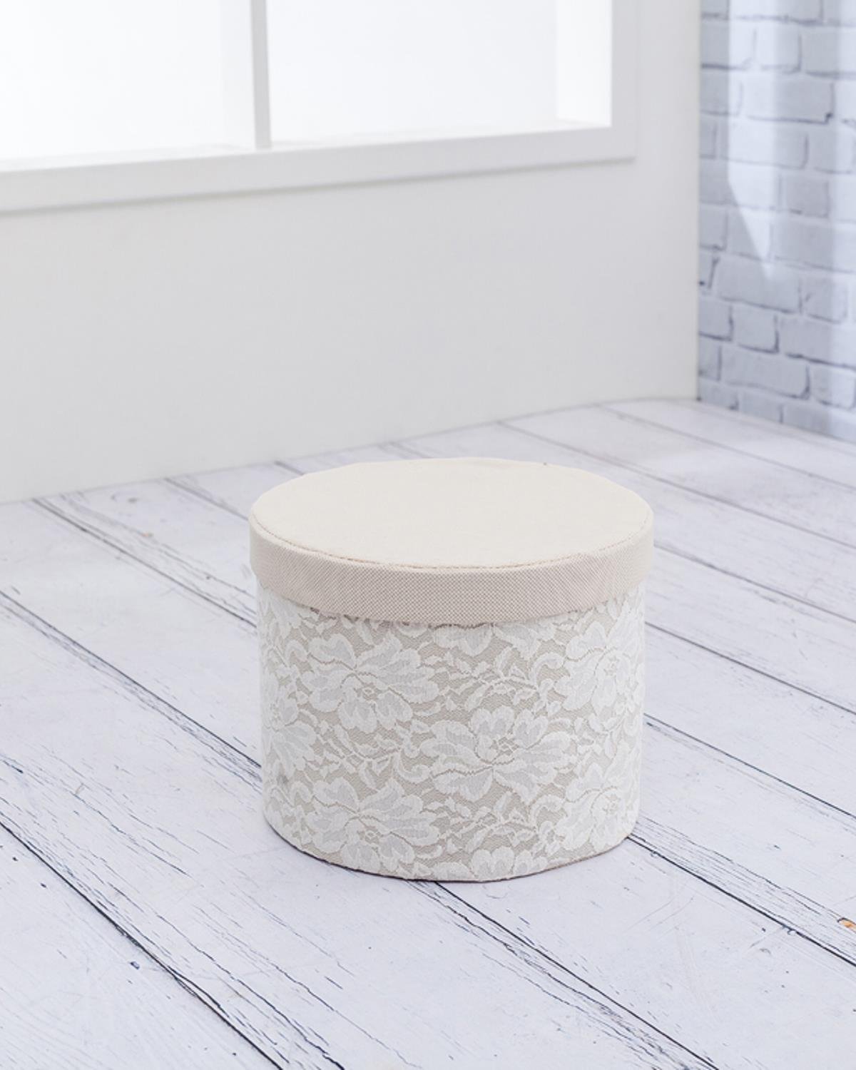 Frill Кутия За Съхранение С капак и дантела С дантела 25x18 cm Бежов