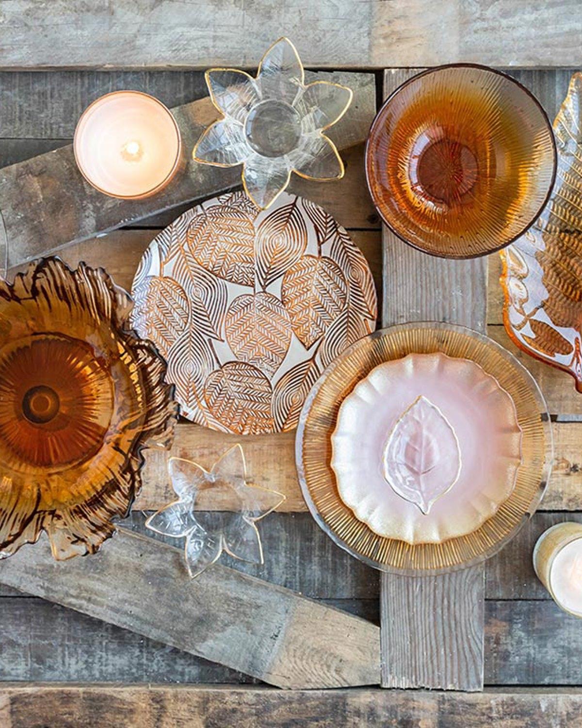 Fuchsia Чиния За Сервиране Стъкло, Амбър, 28 Cm