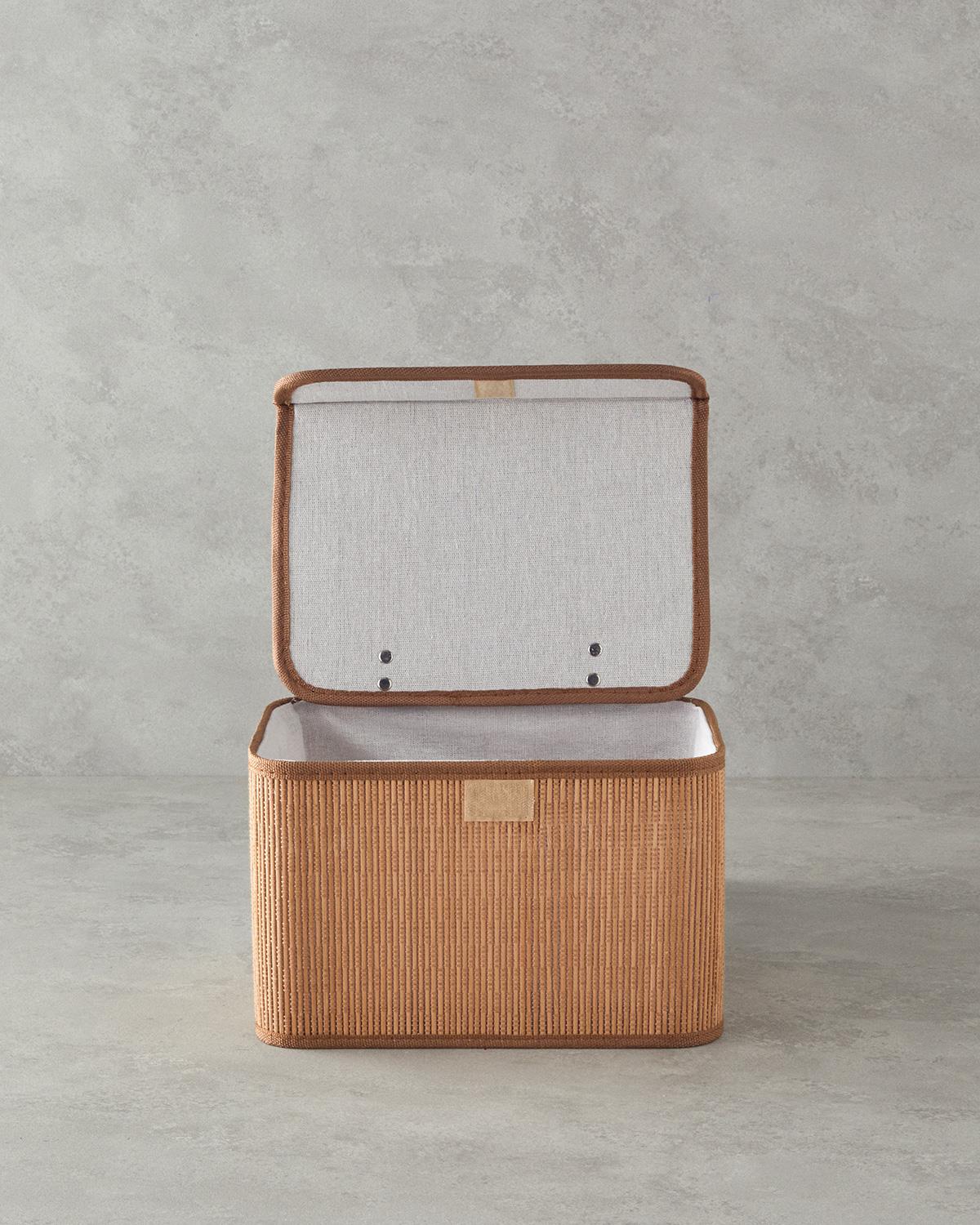 Gina Кутия За Съхранение Бамбук, Светлокафяво., 28 X 20 X 18 Cm