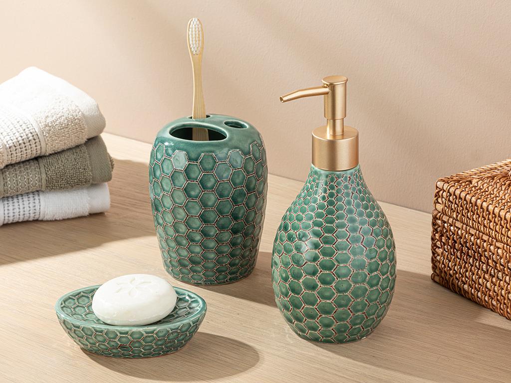 Gina КОМПЛЕКТ ЗА БАНЯ 3 бр. 10,8x7,2x3 cm Green