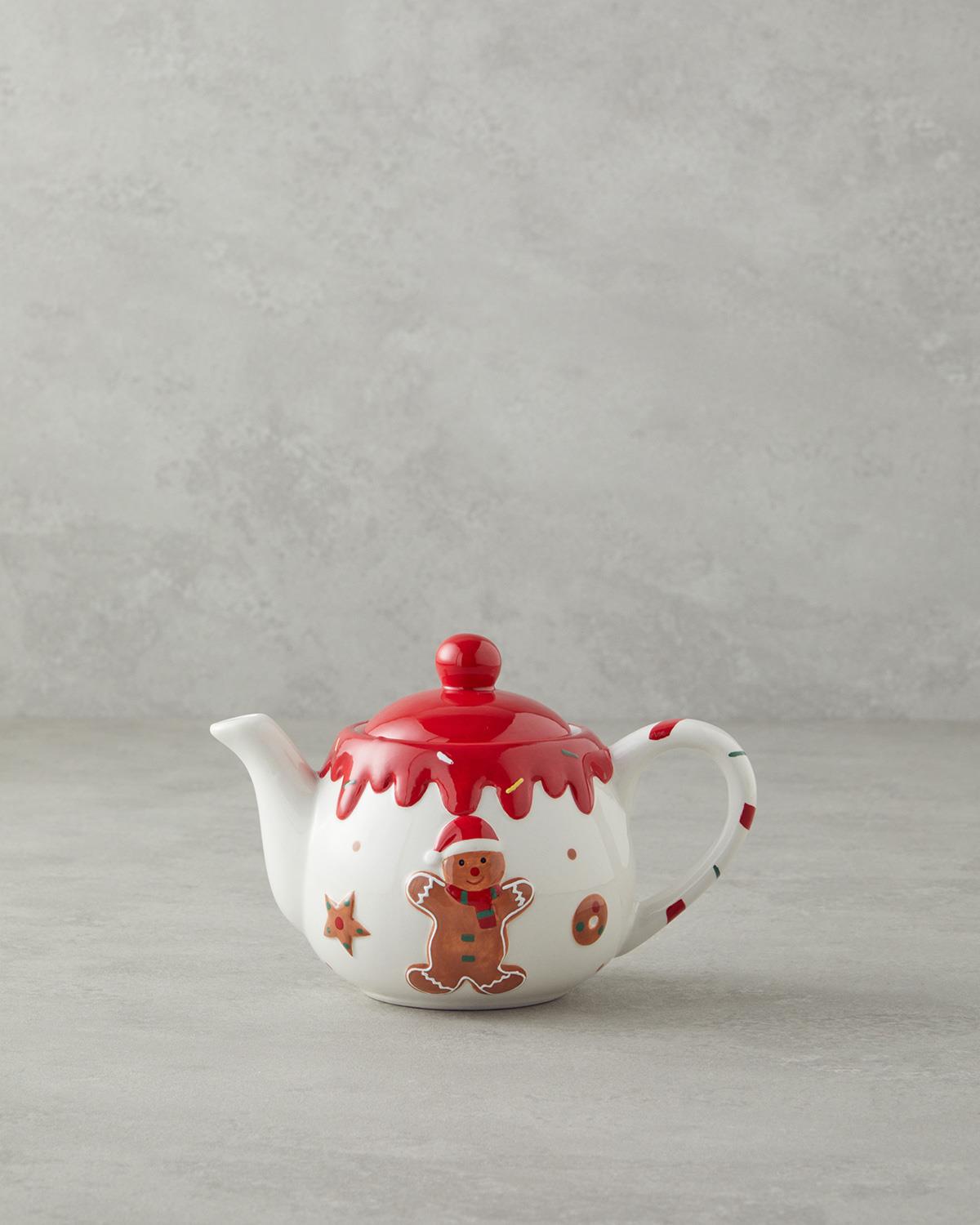 Ginger Glow Чайник Доломит 490 мл Бял - Червен