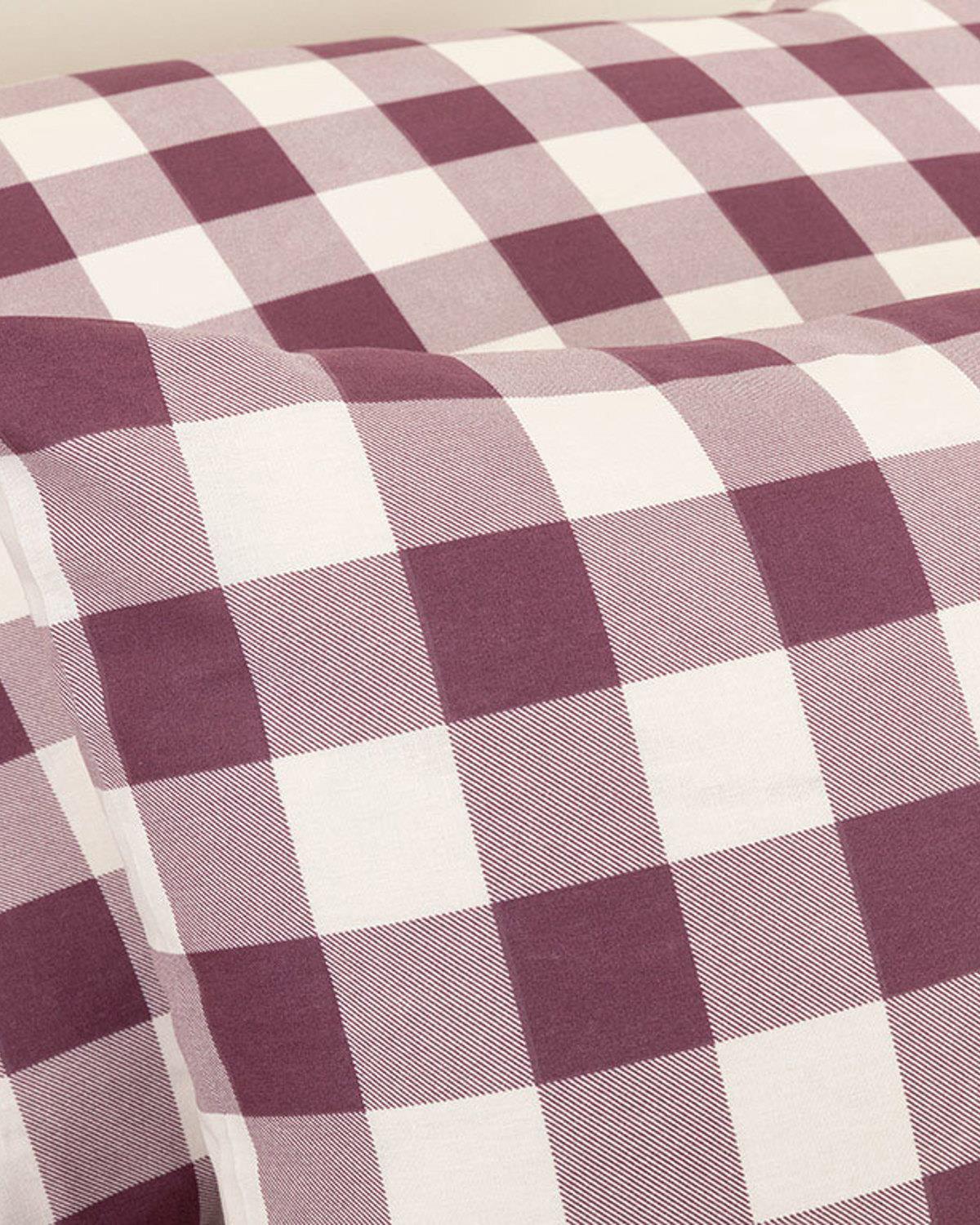Gingham Калъфка За Възглавница 2 бр. Памучен 50x70 см Дамсон