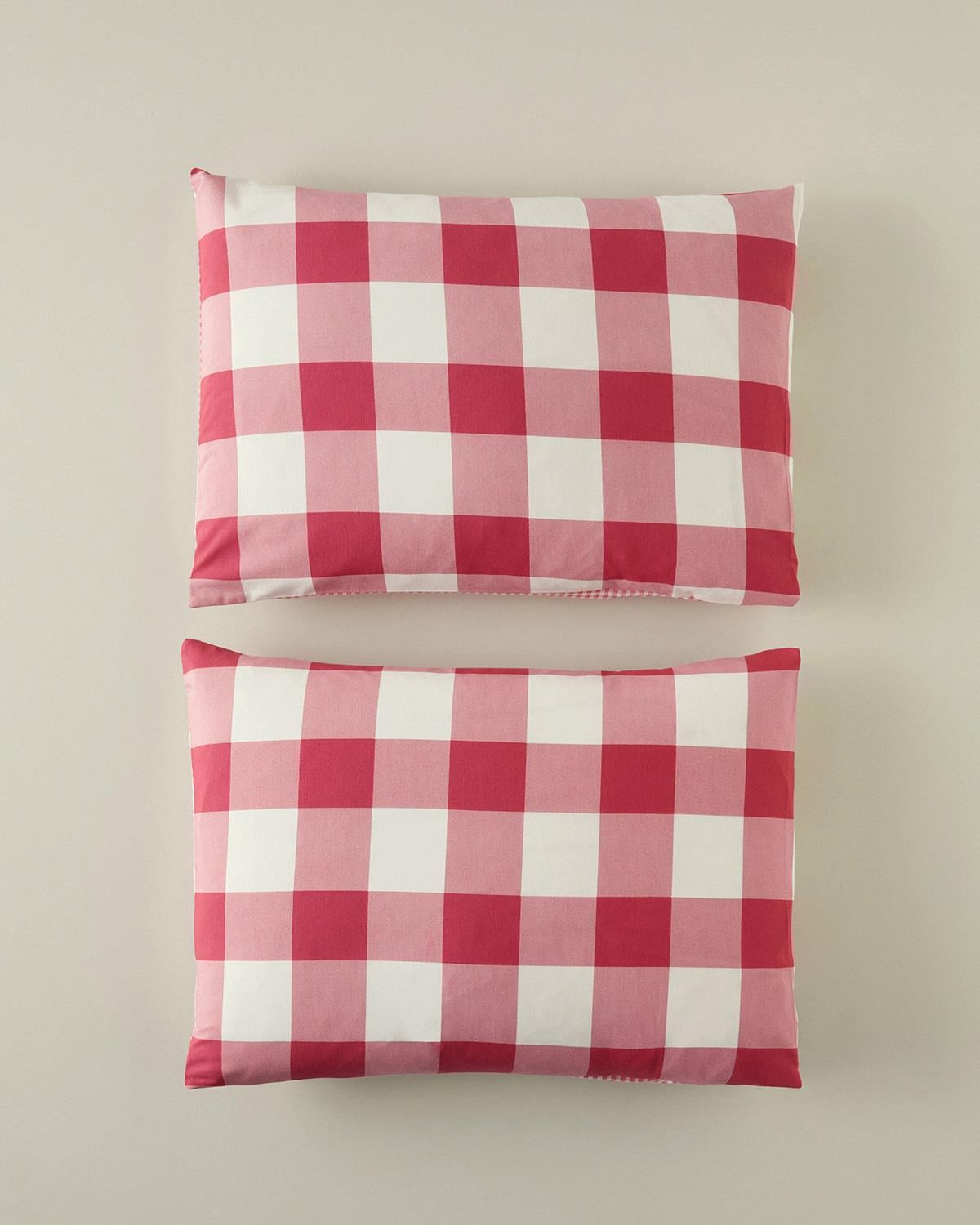 Gingham Калъфка За Възглавница 2 бр. Лесно за гладене 50x70 см Розов