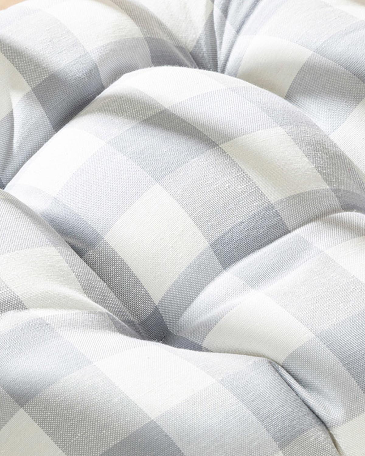 Gingham Кухненска Възглавница За Стол Памучен полиестер 45x45 см Сив