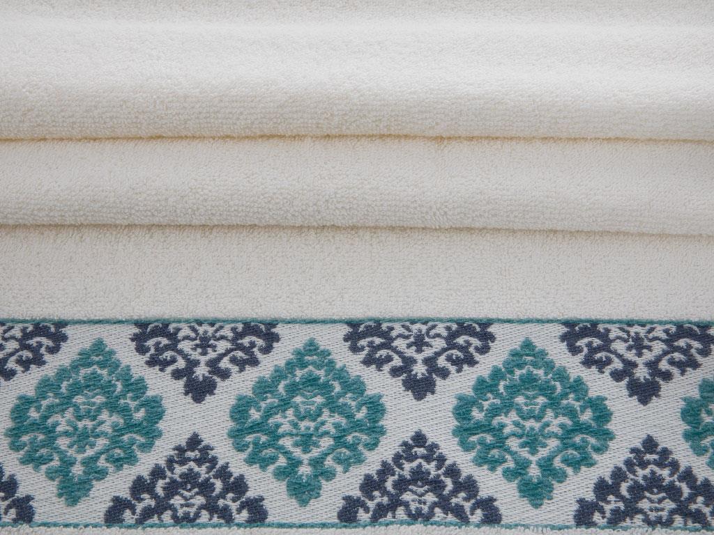 Glam Damask ХАВЛИЯ ЗА ЛИЦЕ Жакардов 50x80 cm Cream-Blue