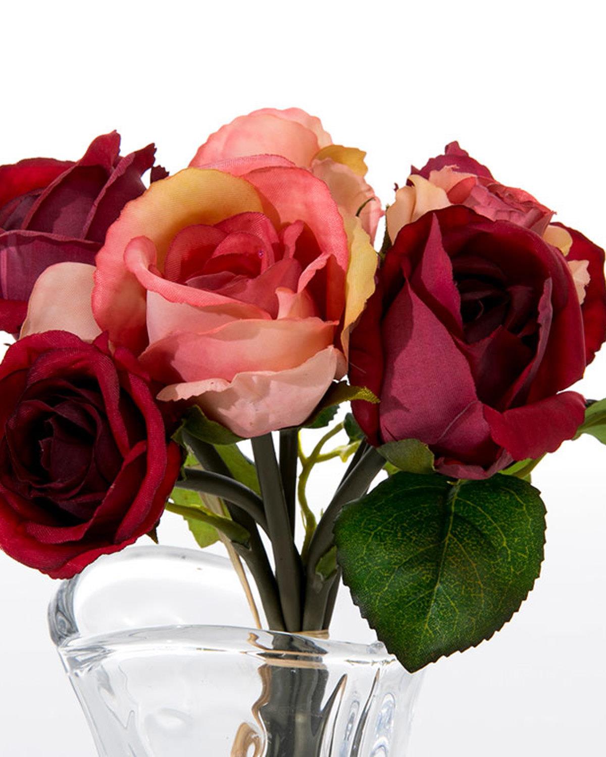 Glam Rose Изкуствено Цвете 28 см Червен - Розов
