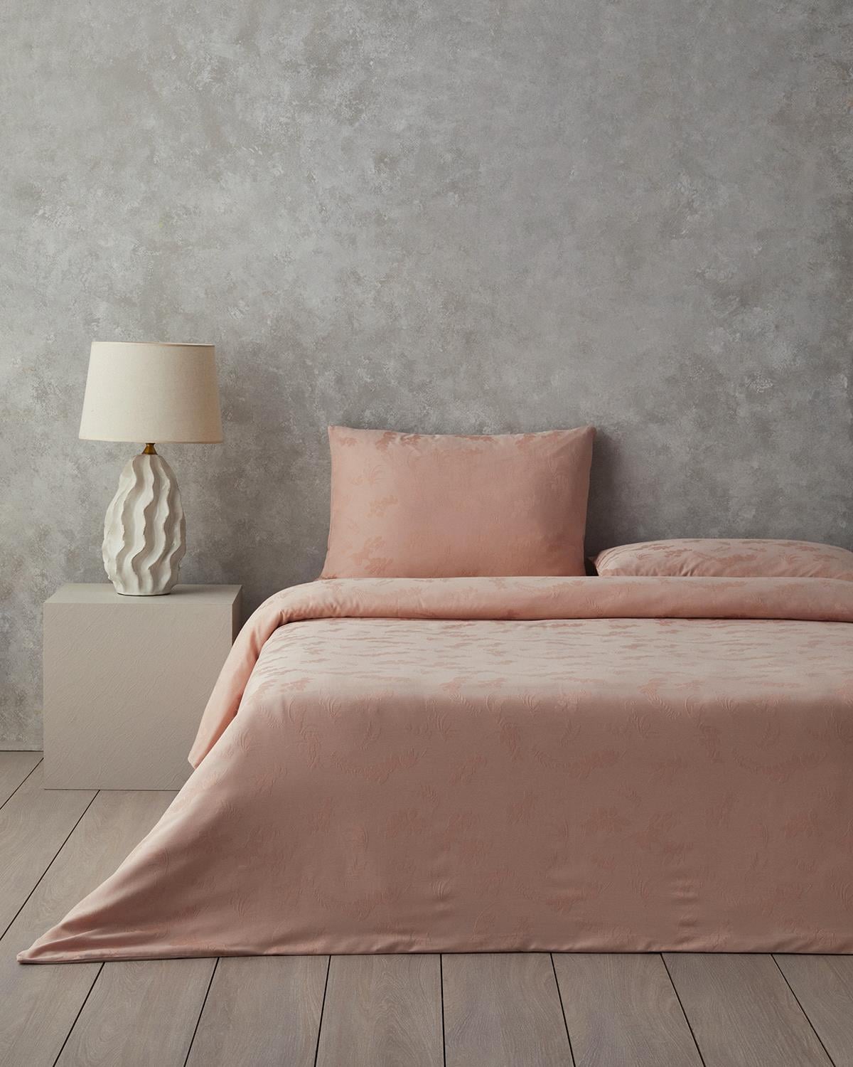 Glare Спален Комплект Единичен Жакардов 160x220 см Бледорозов..