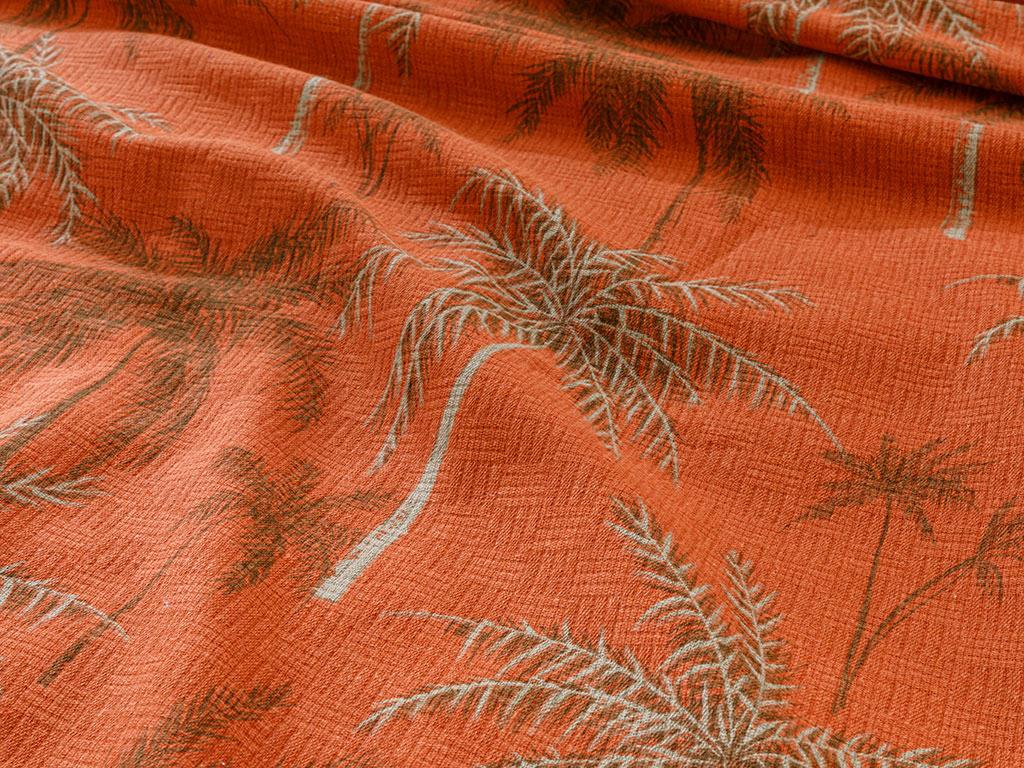 Glitter Palm ПОКРИВКА Двоен човек Отпечатано 200x220 cm Изгорял оранжев