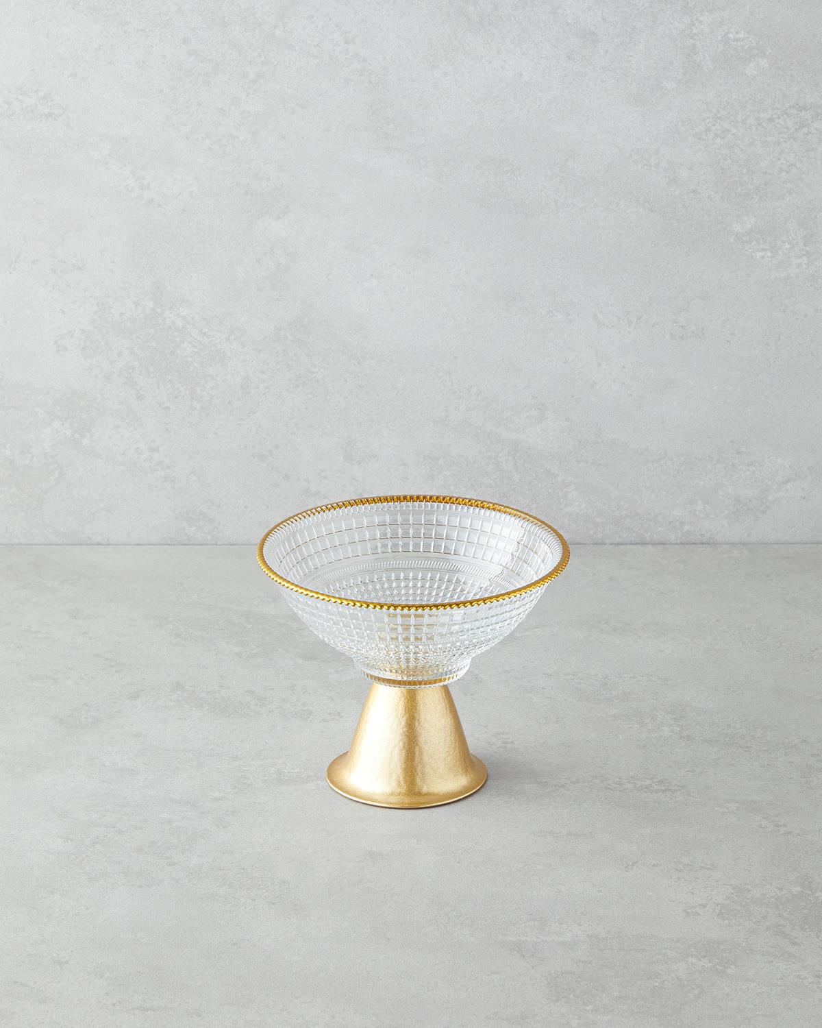 Glow Плато За Предястия Стъкло 16 см Прозрачен - Златен