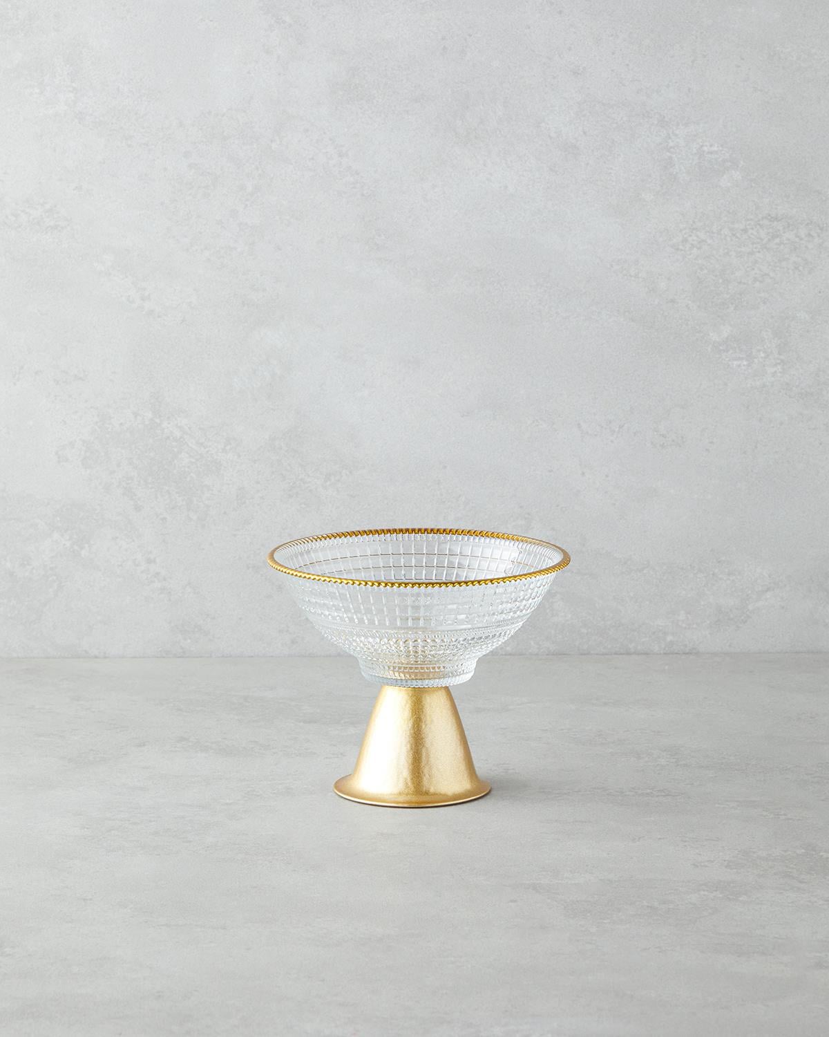 Glow Плато За Предястия Стъкло 16 см Прозрачен - Златен