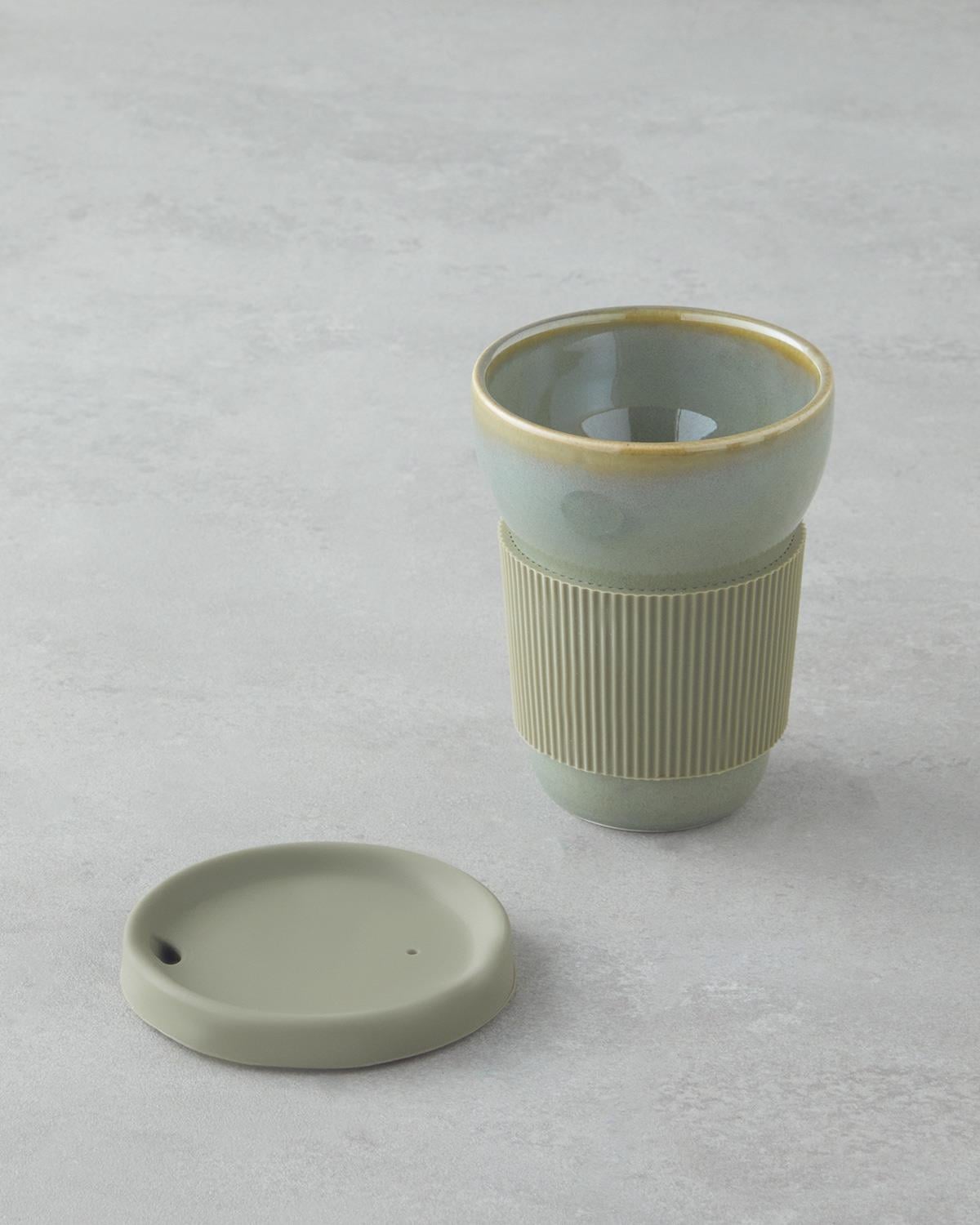 Чаша За Пътуване Порцелан 350 мл.. Зелен