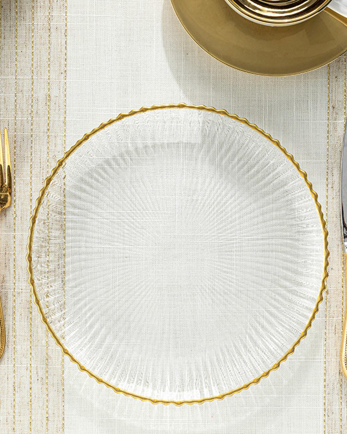 Graceful Чиния За Сервиране Стъкло, Златисто, 28 Cm