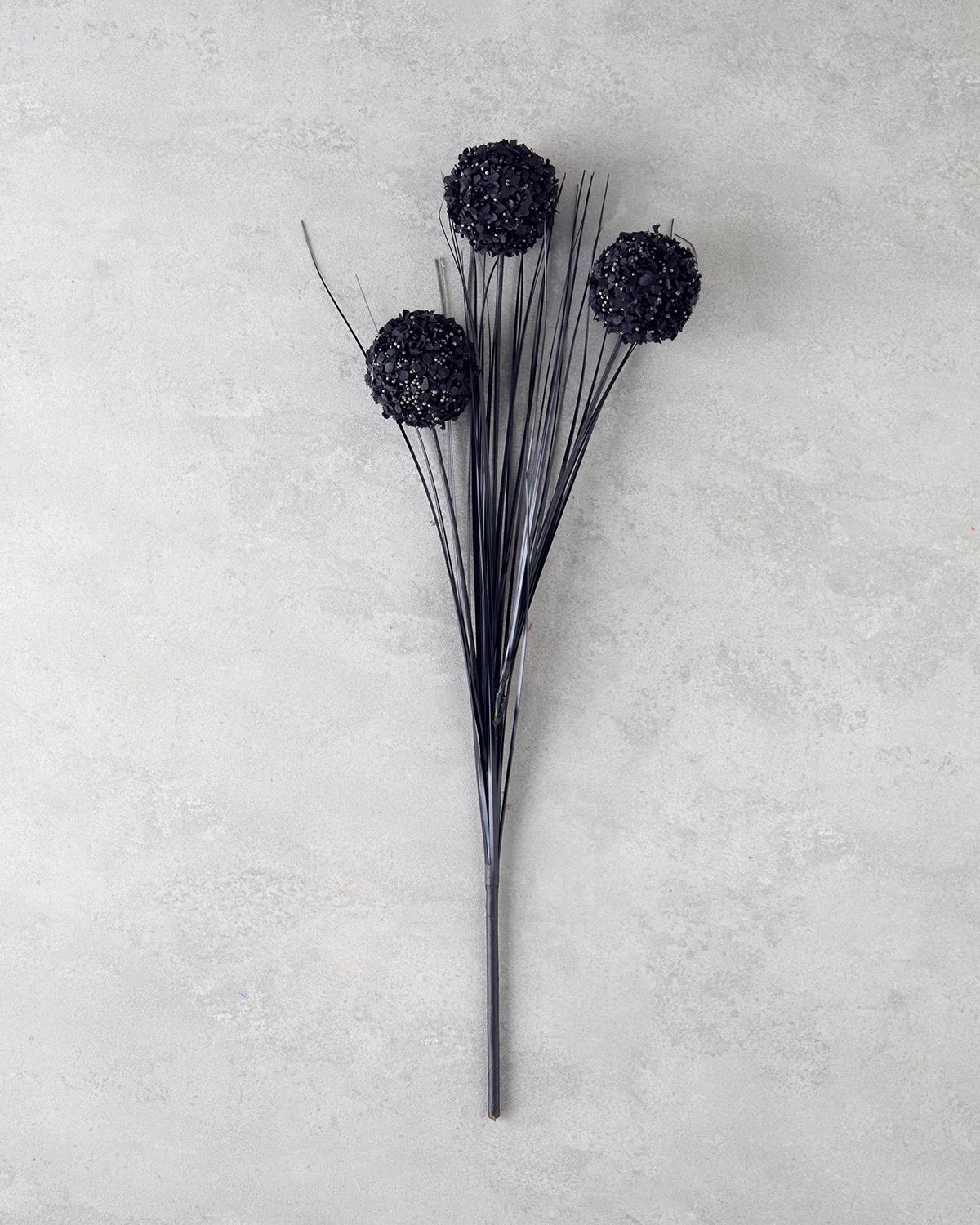 Grass Bush Изкуствено Цвете Един Стрък Пластмаса 63 см Черен