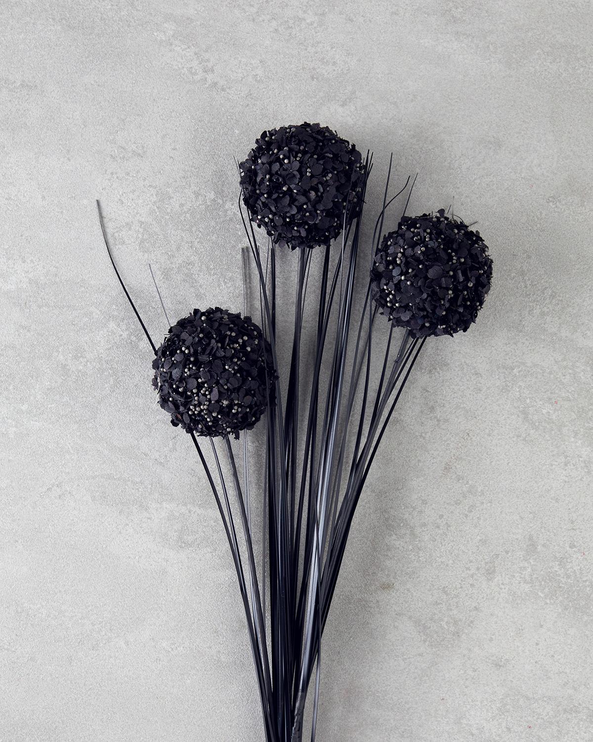 Grass Bush Изкуствено Цвете Един Стрък Пластмаса 63 см Черен