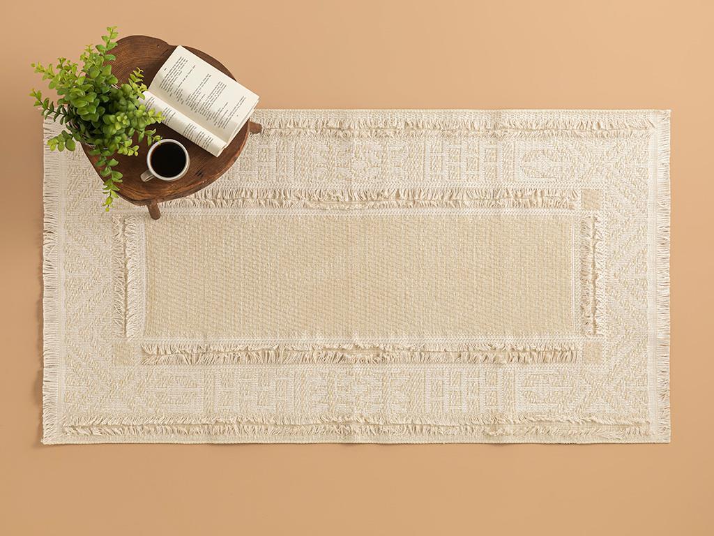 Greta Fringed Rug 120x180 cm Cream