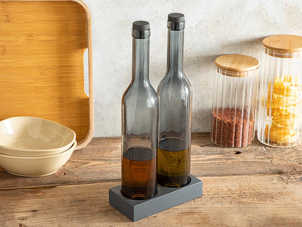 Greta Съд За Олио Или Оцет 2 бр. Стъкло 500 мл Антрацит