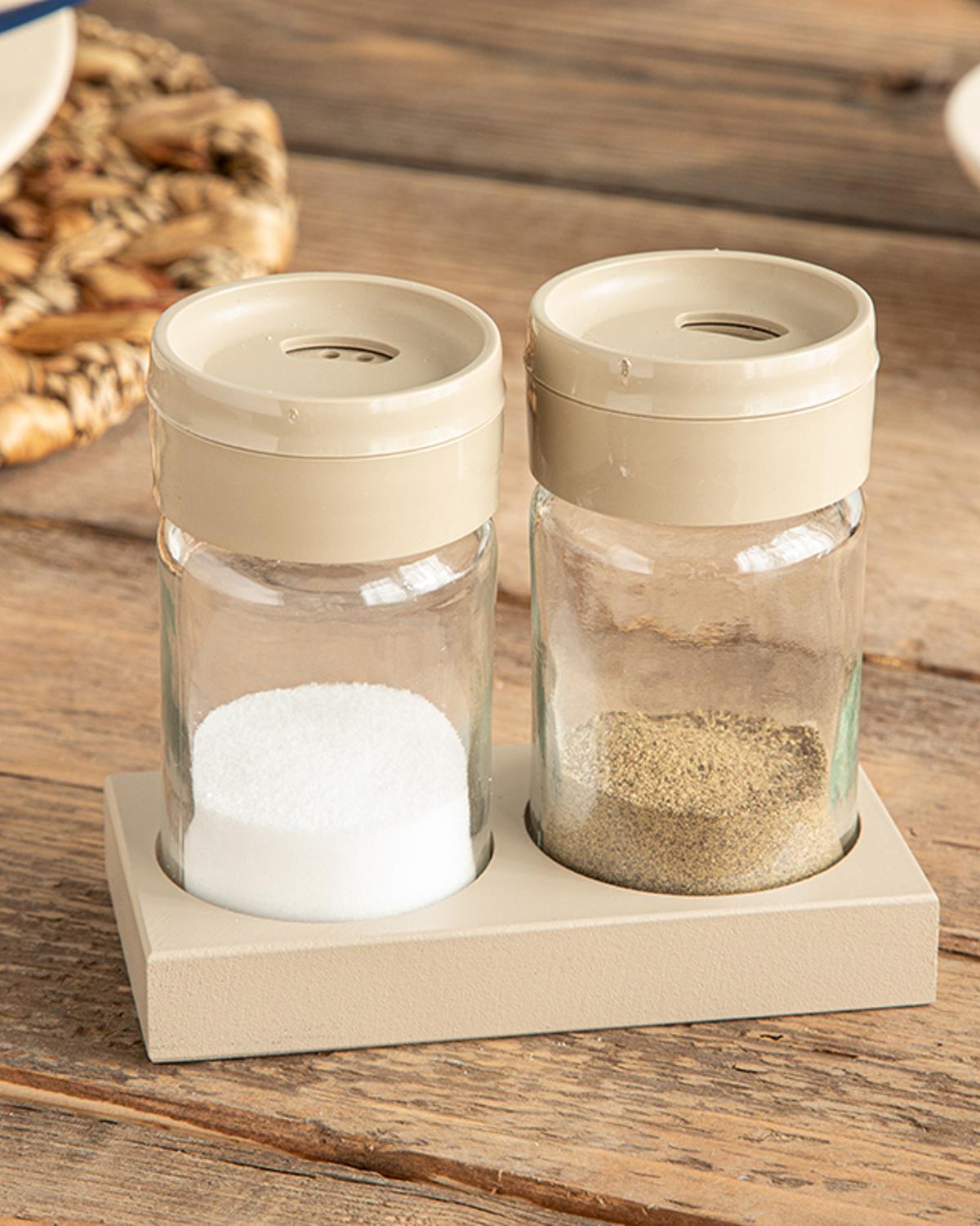 Greta Солница И Пиперница 2 бр. Стъкло 105 мл Тъмнобежов