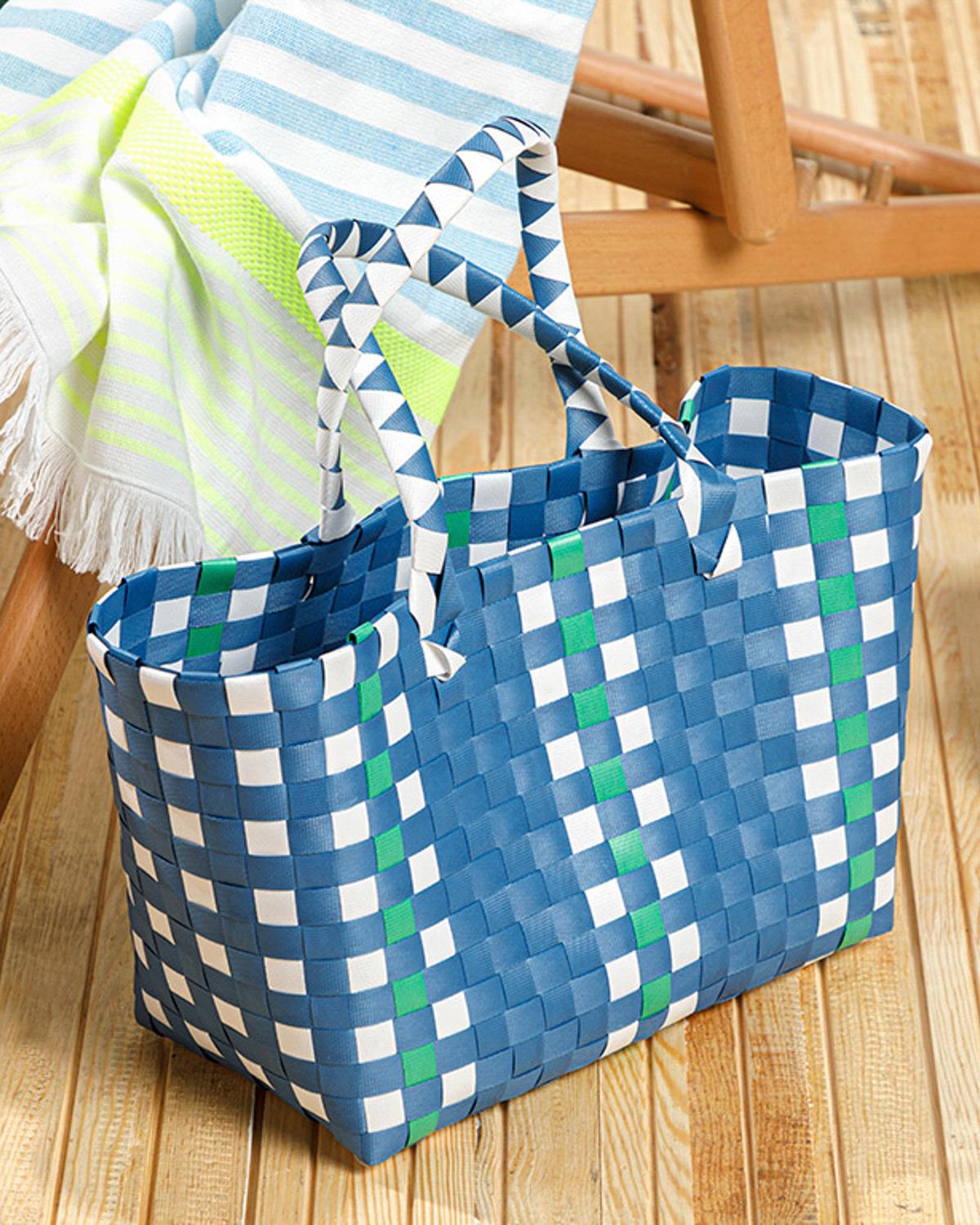Hand Bag Чанта 28.5 x 14.5 x 22 Син - Бял