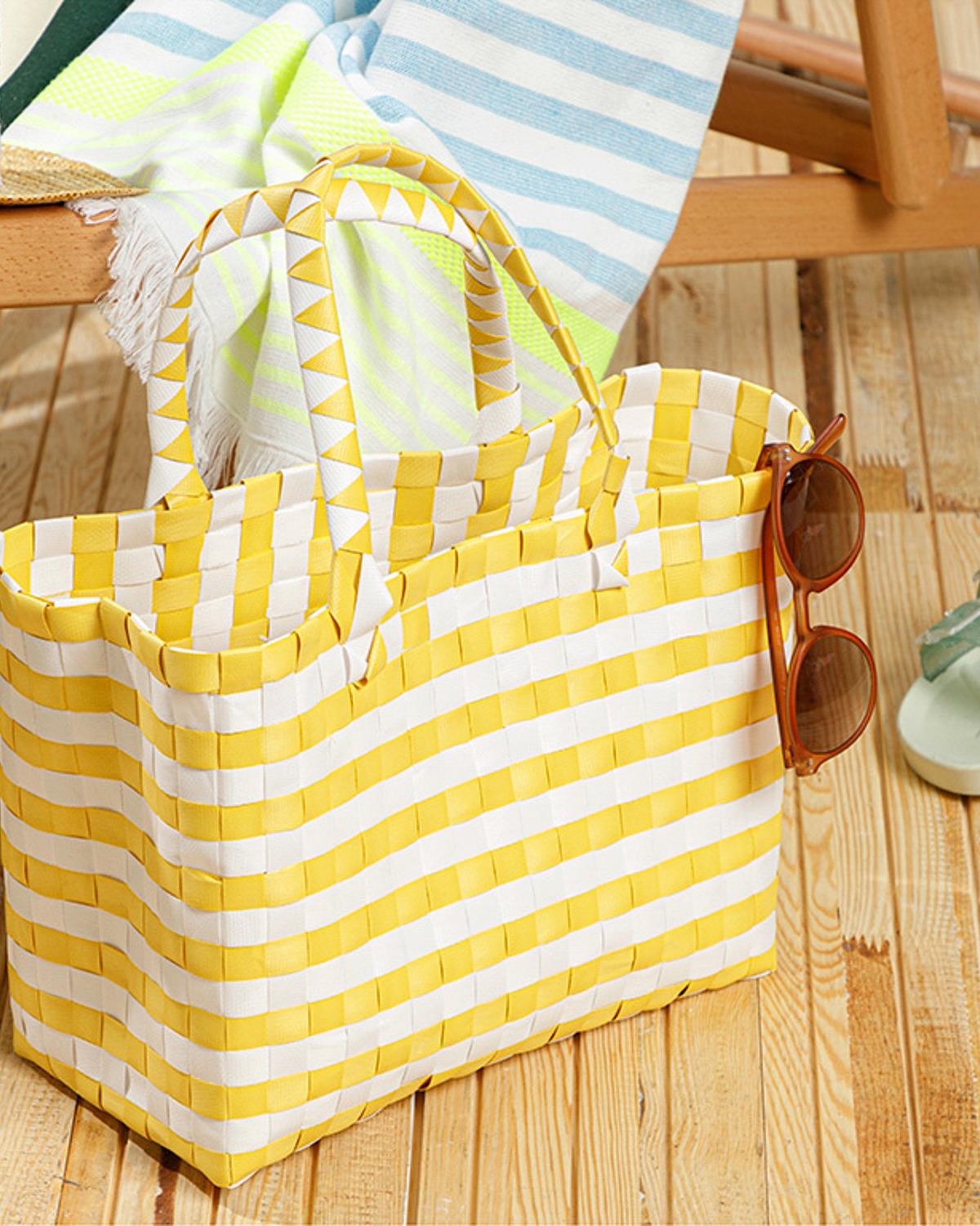 Hand Bag Чанта 28.5 x 14.5 x 22 Бял - Жълт