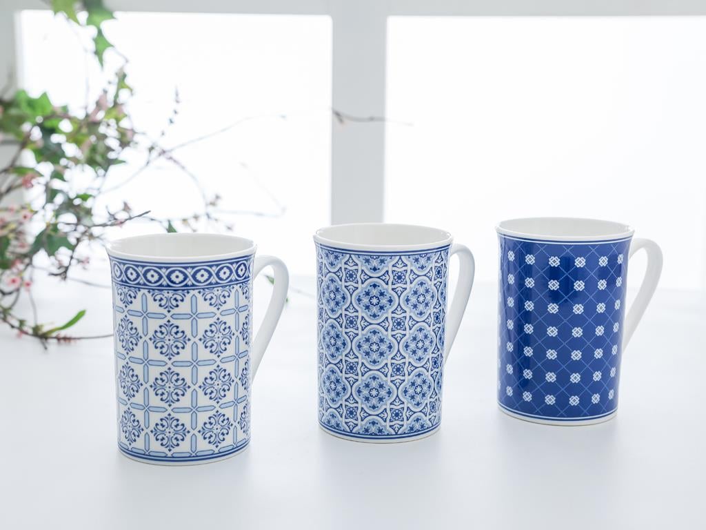 Happy Чаша 3 комплект New Bone China . Син