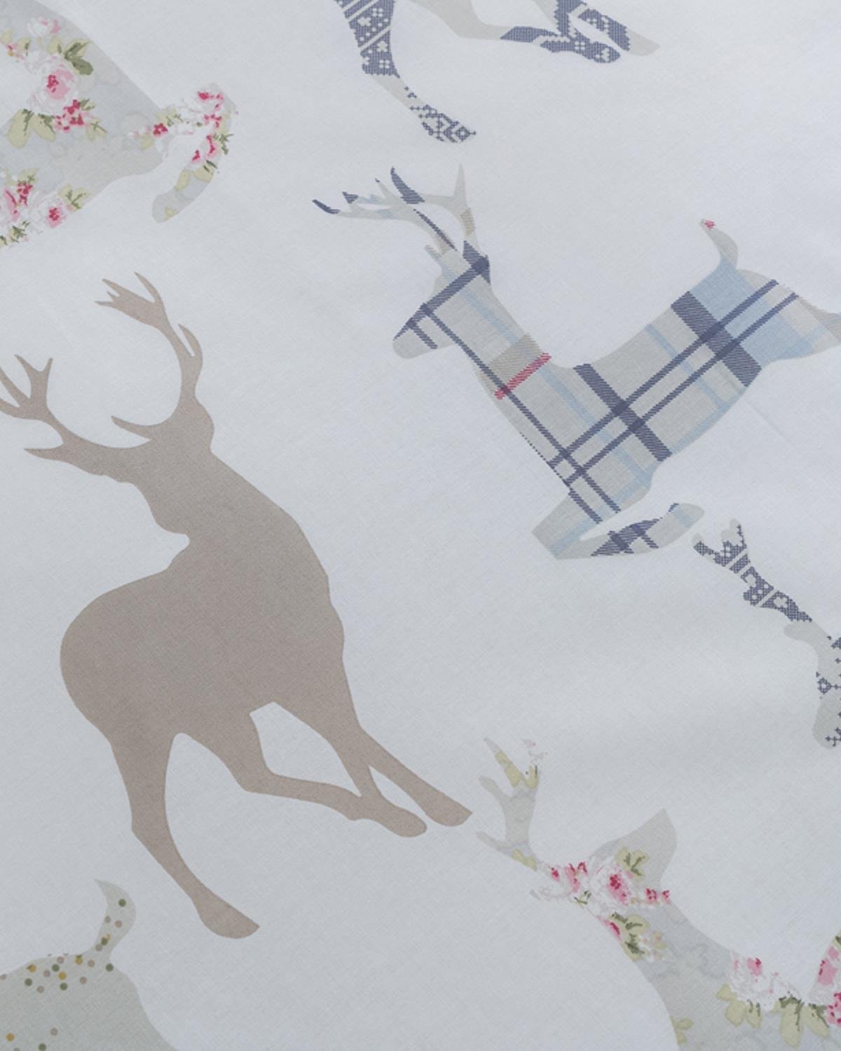 Happy Deers Плик За Завивка Единичен Памучен 160x220 см Син
