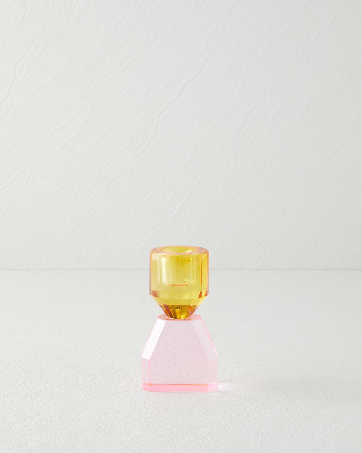 Harry Свещник 11 см Жълт - Розов