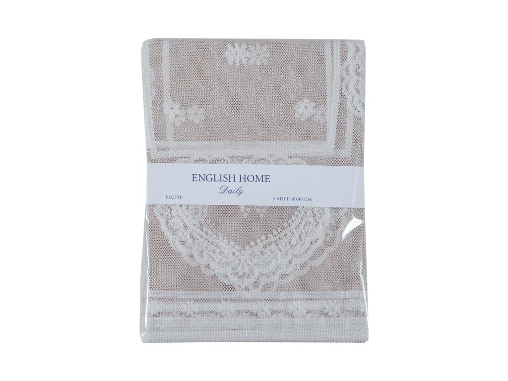 Heart Салфетка за Гости 4 Set Плетиво 40x40 cm Cream.