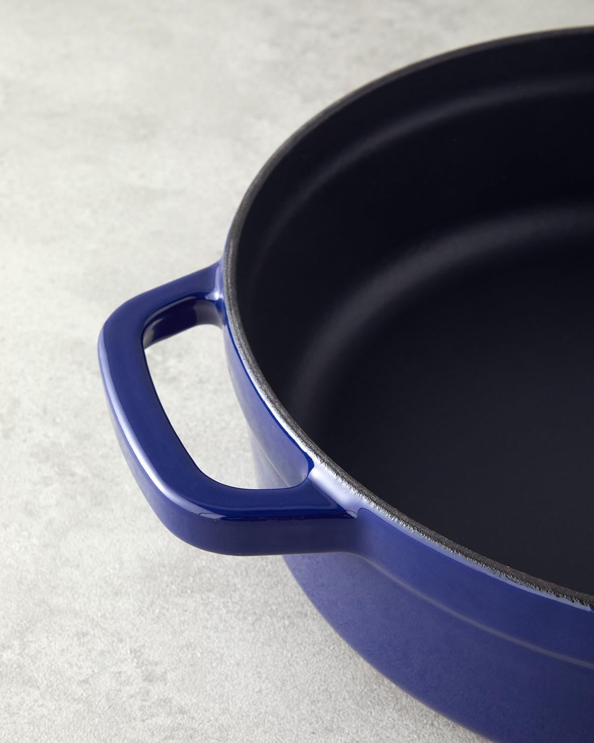 Hecha Тенджера Плитък С чугунена отливка 28 см Син