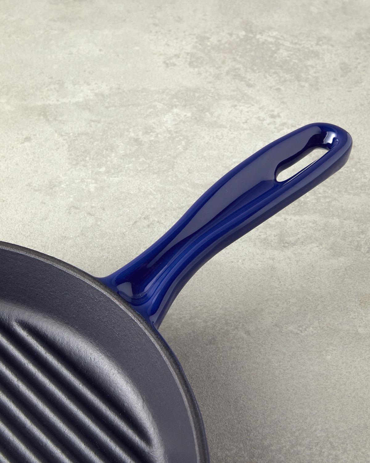 Hecha Грил Тиган Кръгъл С чугунена отливка 28x4 см Син