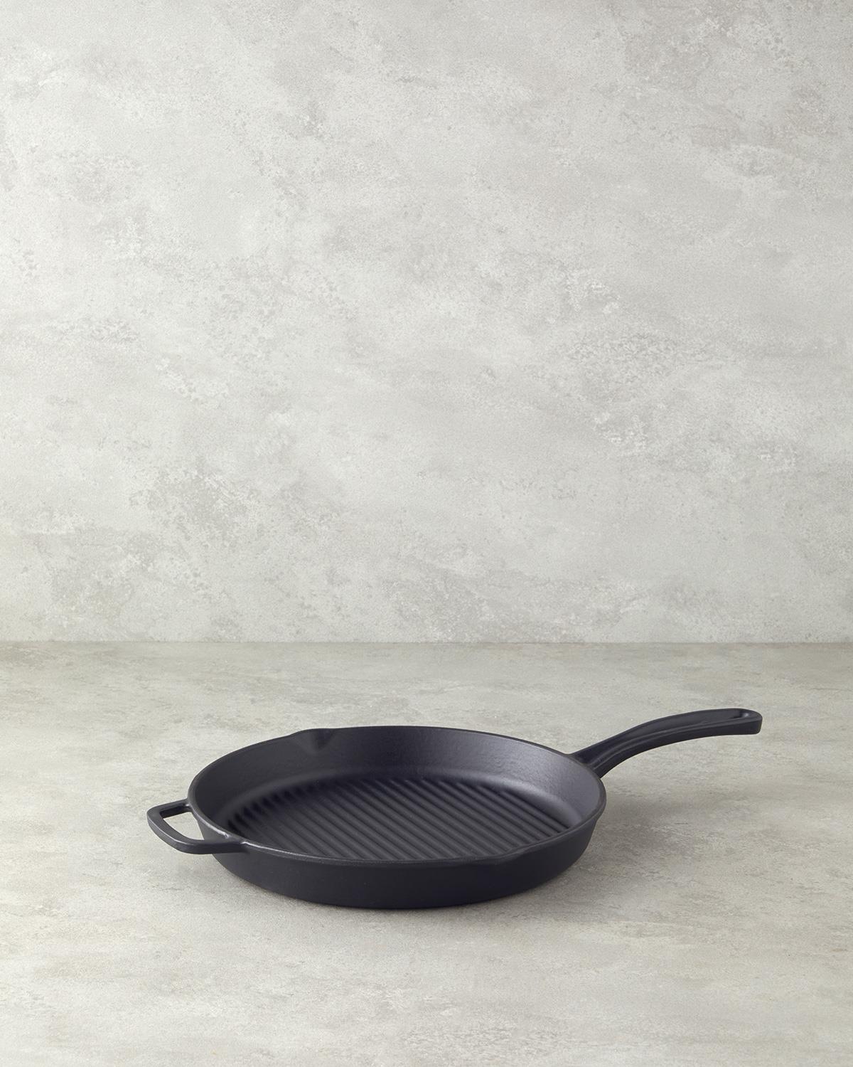 Hecha Грил Тиган Кръгъл С чугунена отливка 28x4 см Черен