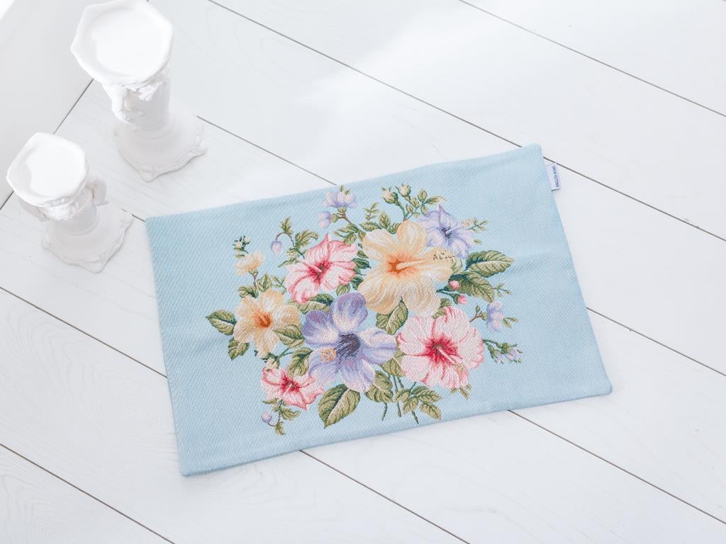 Hibiscus ВЪЗГЛАВНИЦА Панама 35x50 cm Light Blue