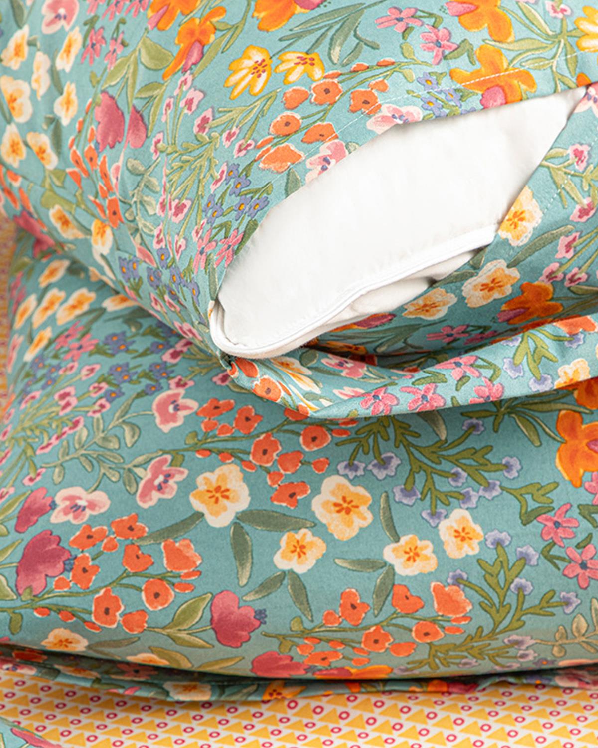 Hidden Yard Кълъфка За Възглавница 2Бр., Лесно За Гладене, Селедон, 50 X 70 Cm