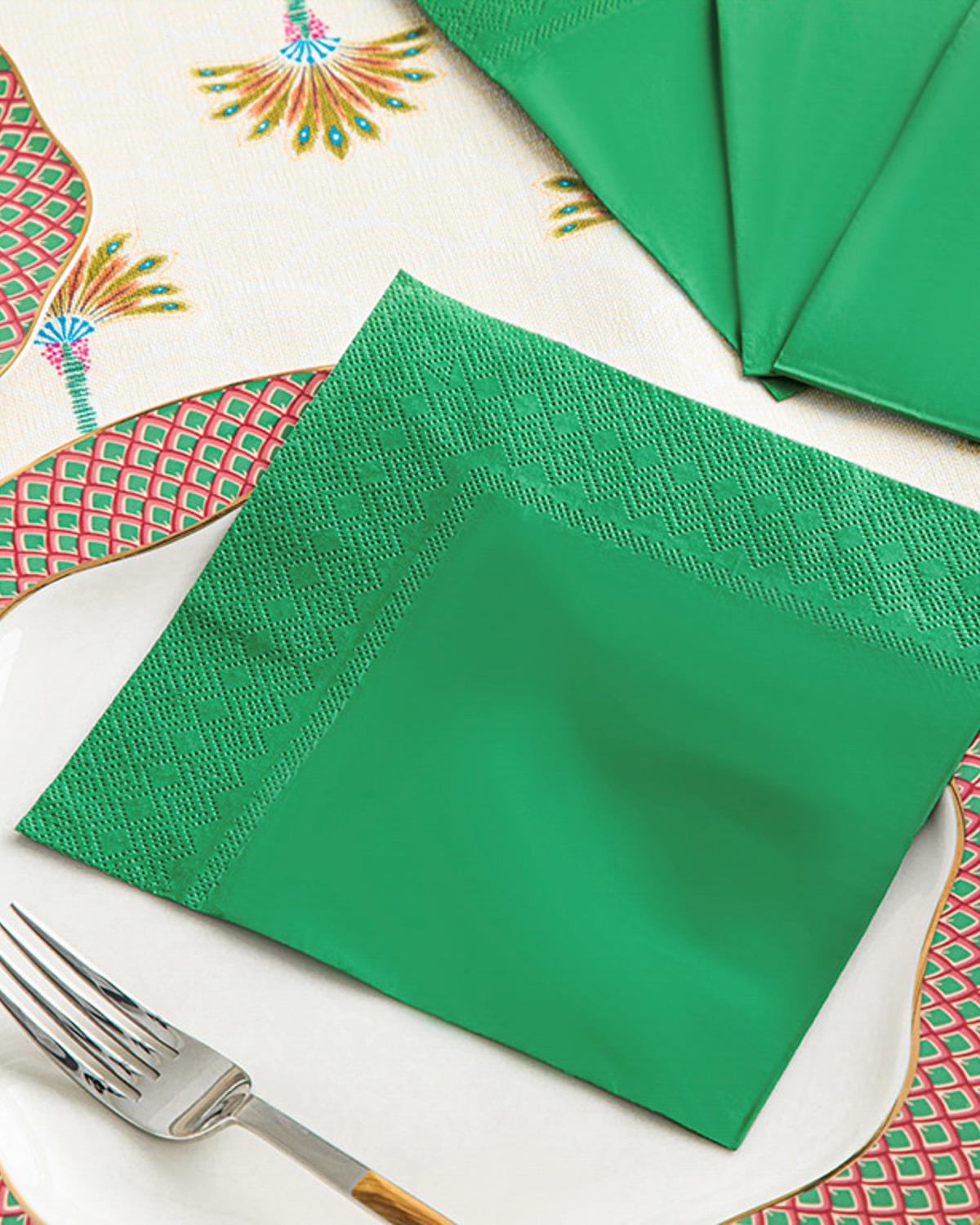 Hilfe Хартийни Салфетки 20 Бр., Хартия, Зелено, 33 X 33 Cm