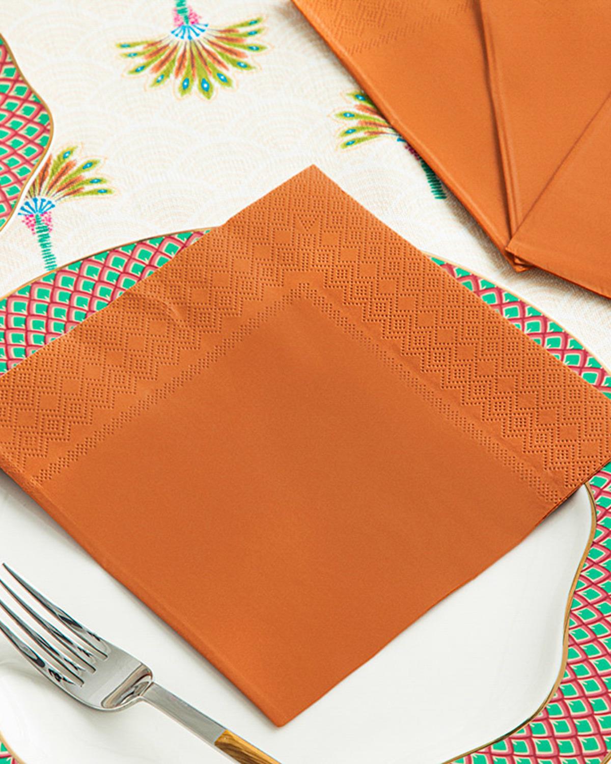 Hilfe Хартийни Салфетки 20 Бр., Хартия, Теракота, 33 X 33 Cm