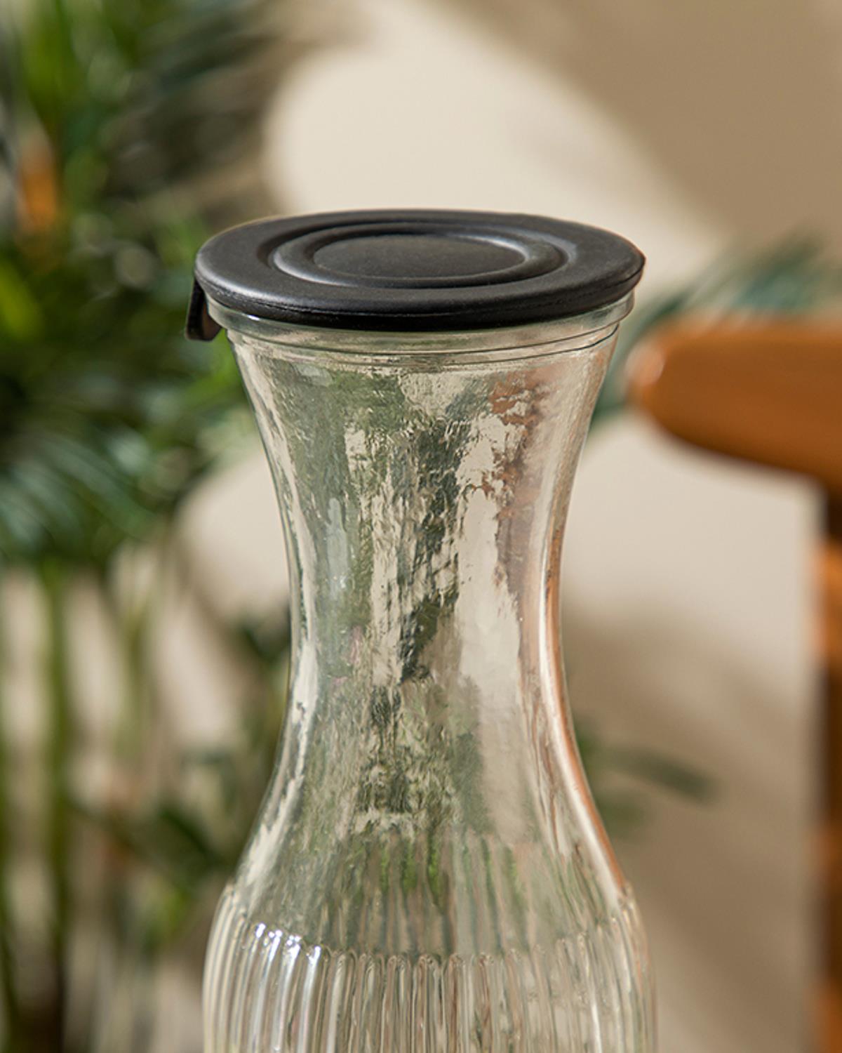 Homie Шише За Съхранение, Стъкло, Черно, 1000 Ml