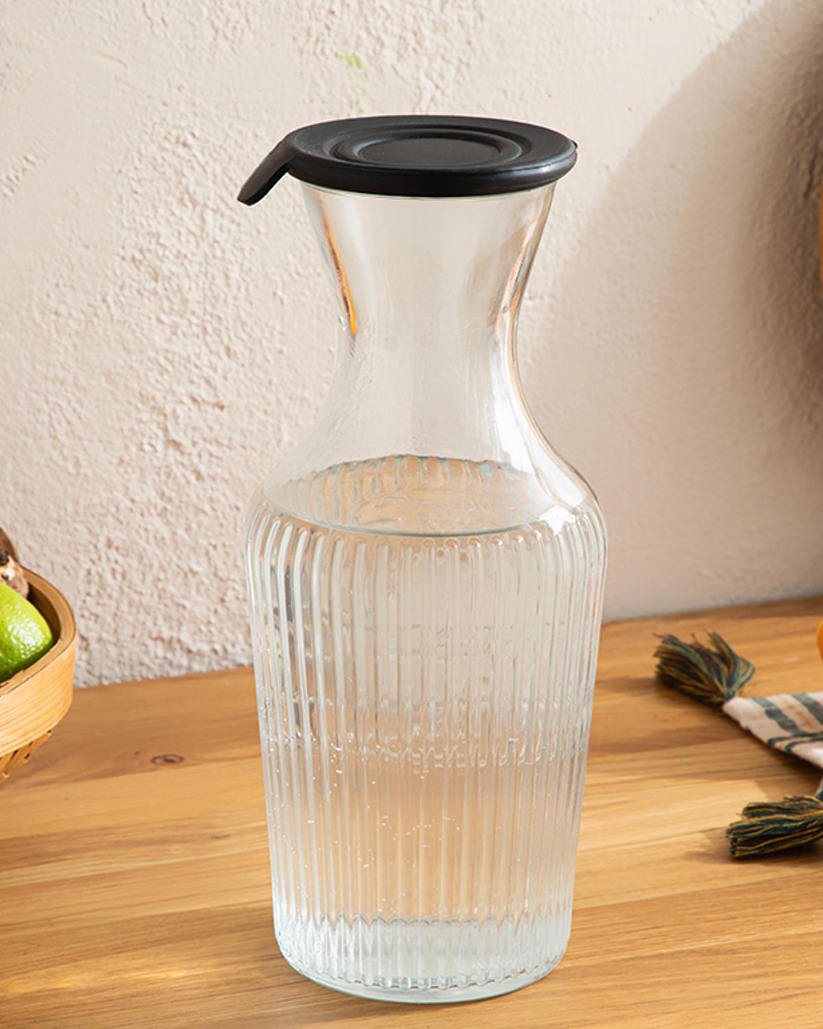 Homie Шише За Съхранение, Стъкло, Черно, 1200 Ml