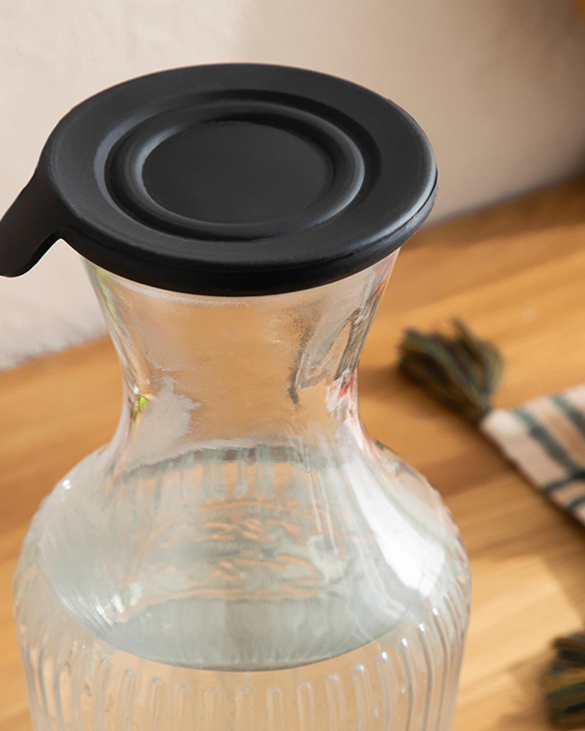 Homie Шише За Съхранение, Стъкло, Черно, 1200 Ml