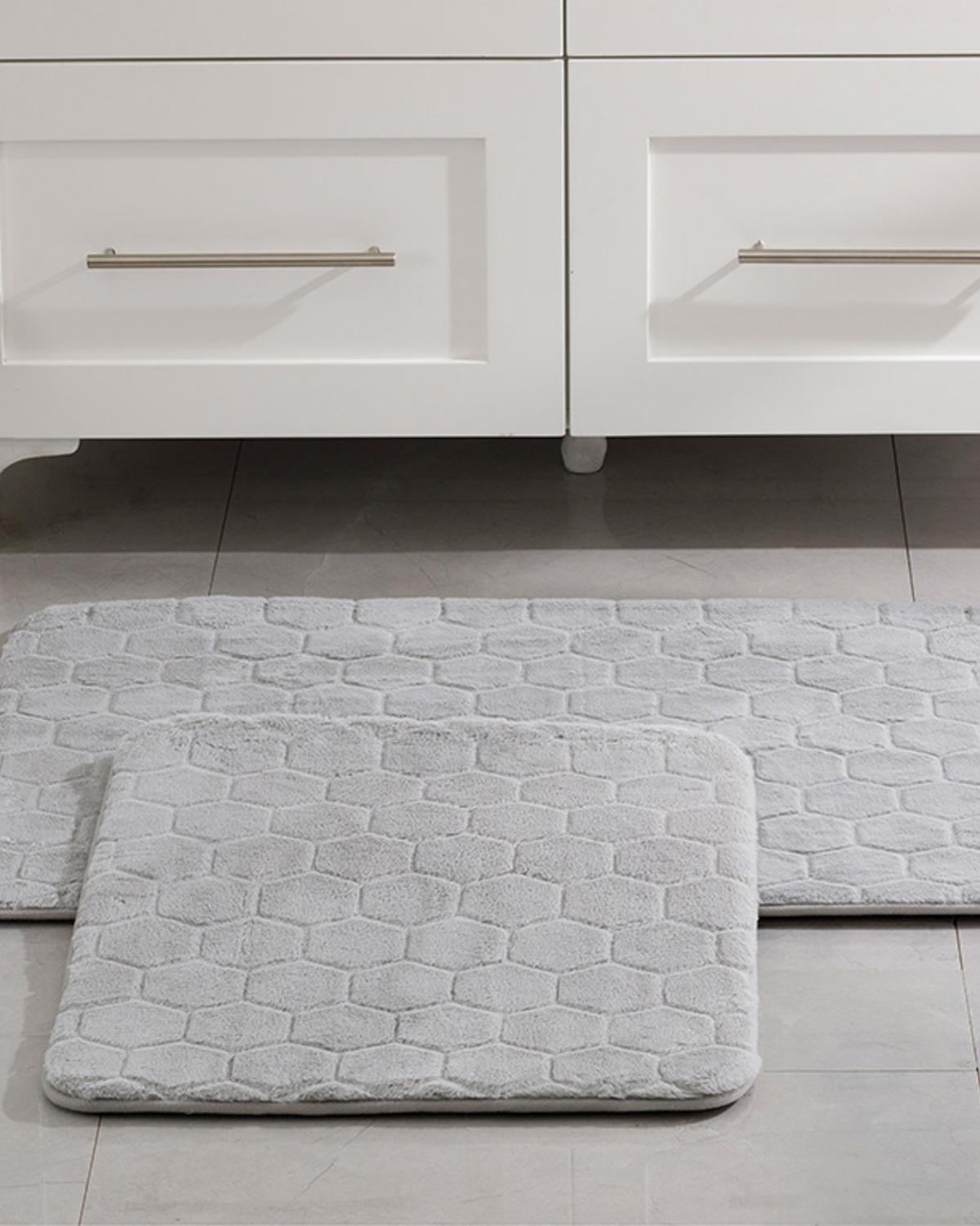 Honeycomb Комплект Постелки За Баня Полиестер 50x80 - 45x50 см Сив