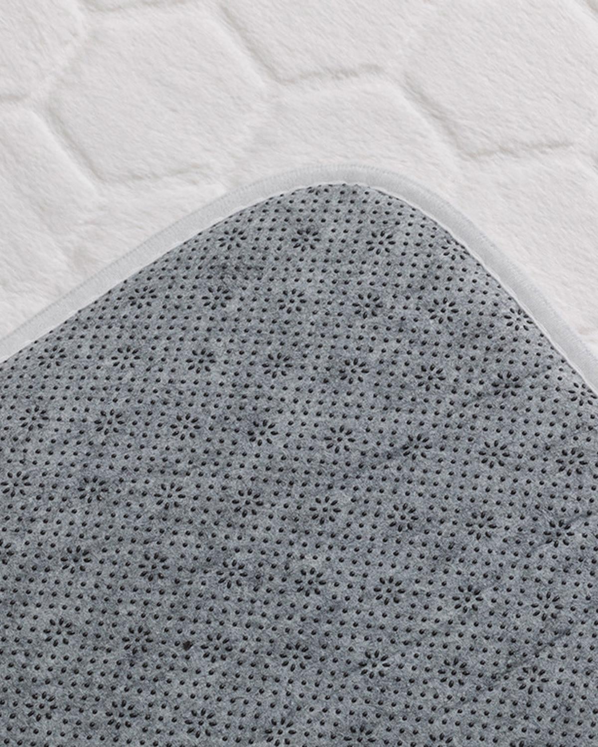 Honeycomb Комплект Постелки За Баня Полиестер 60x100 - 50x60 см Бял