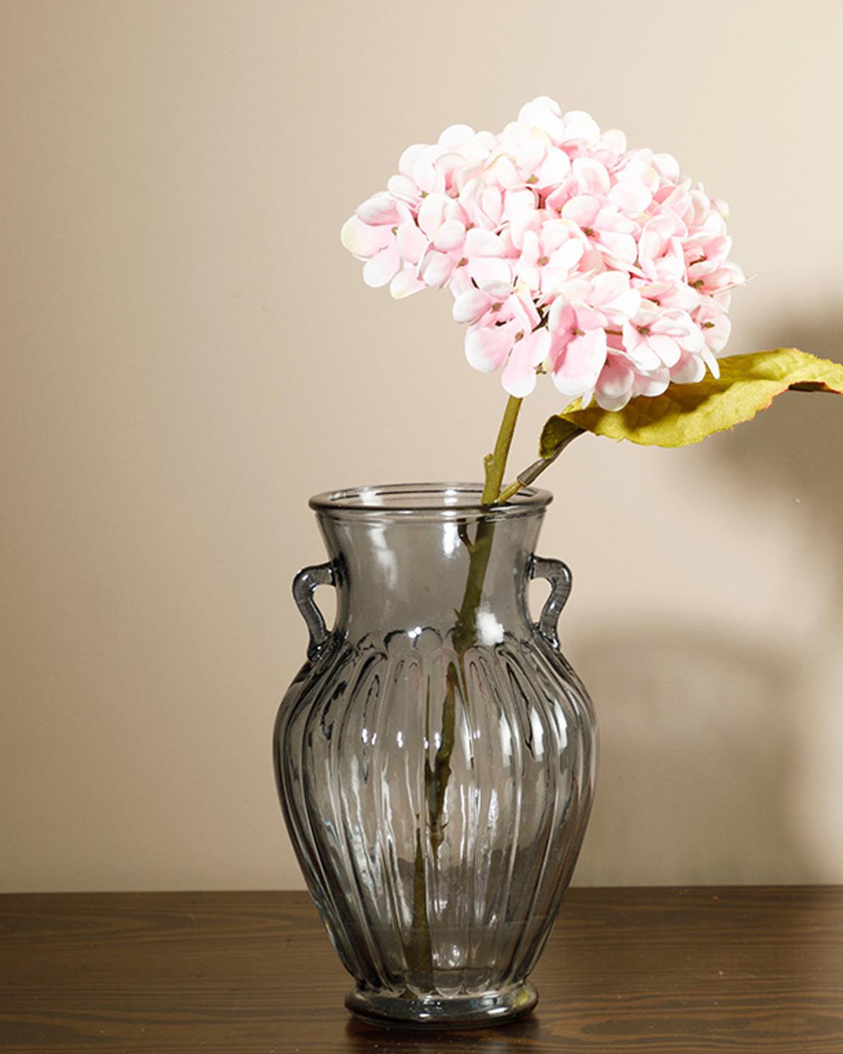 Hydrangea Изкуствено Цвете Един Стрък Полиестер 34 см Розов