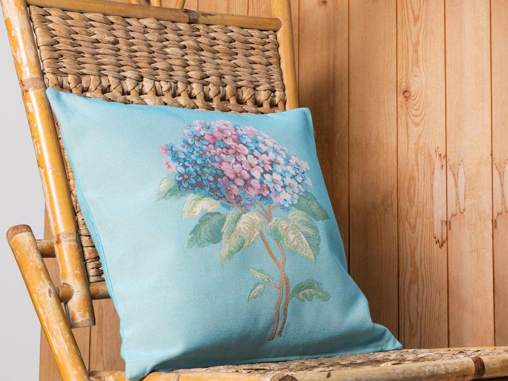 Hydrangea ВЪЗГЛАВНИЦА Панама 45x45 cm Светло синьо